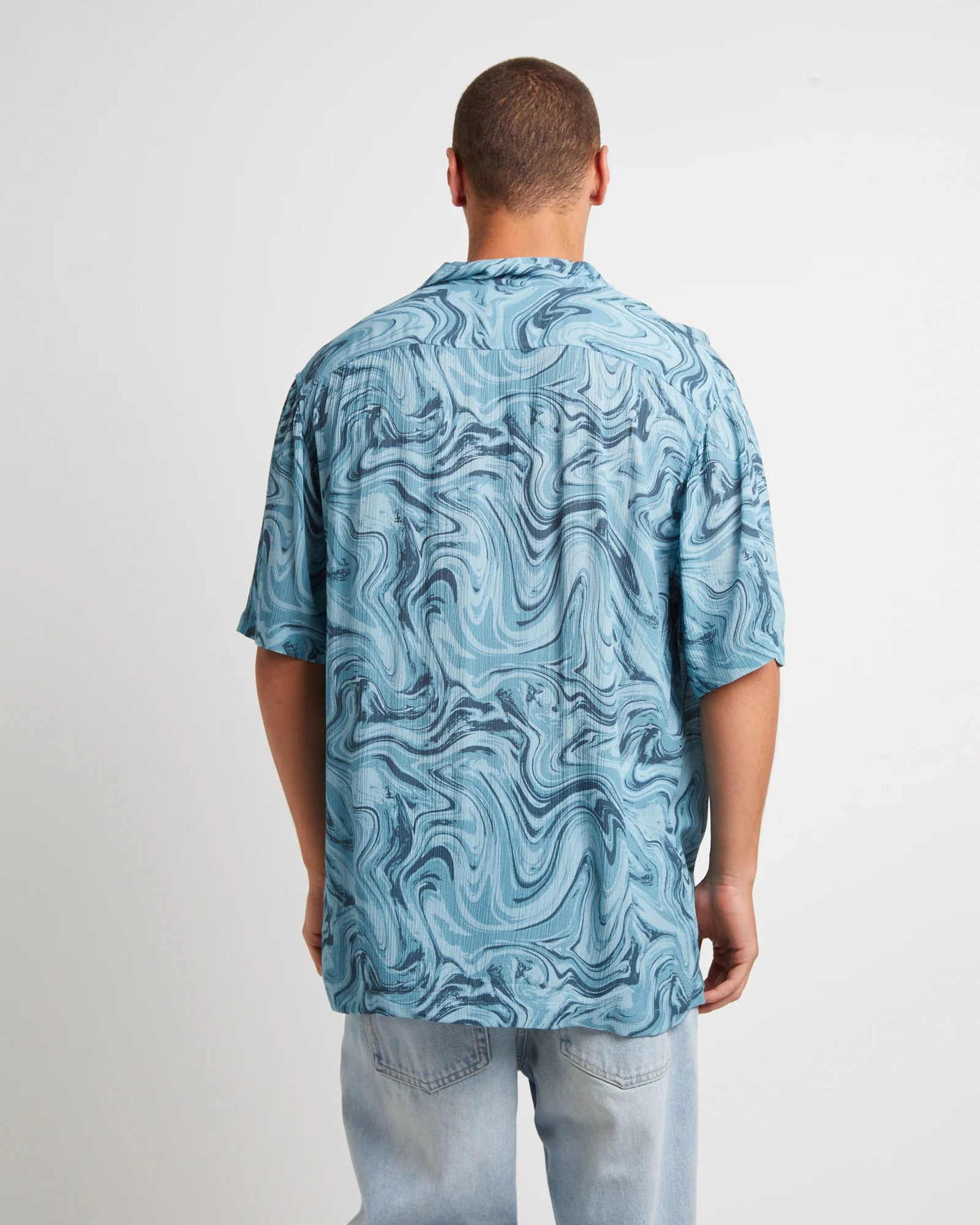 Efforts Short Sleeve Resort Shirt in Blue - Image 2