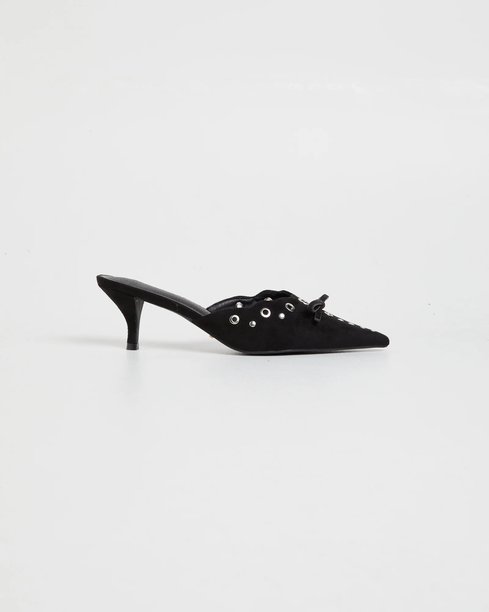 Elio Pointed Mule Black Suede