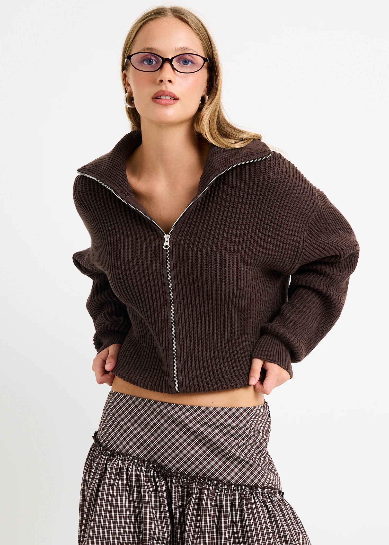 Ellie Double End Zip Longline Cardigan - Image 2