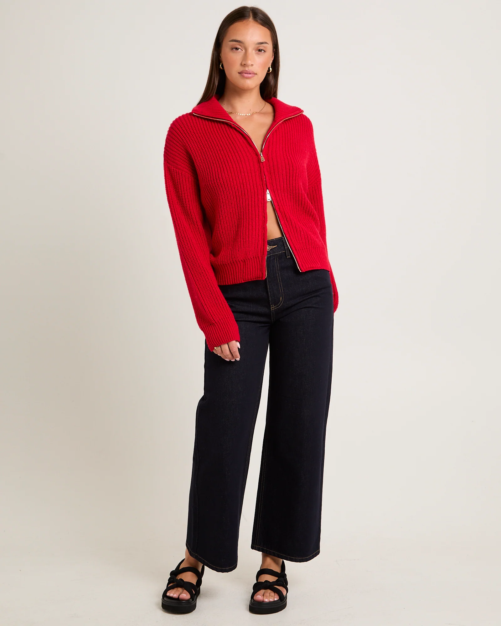 Ellie Double End Zip Longline Cardigan - Image 3