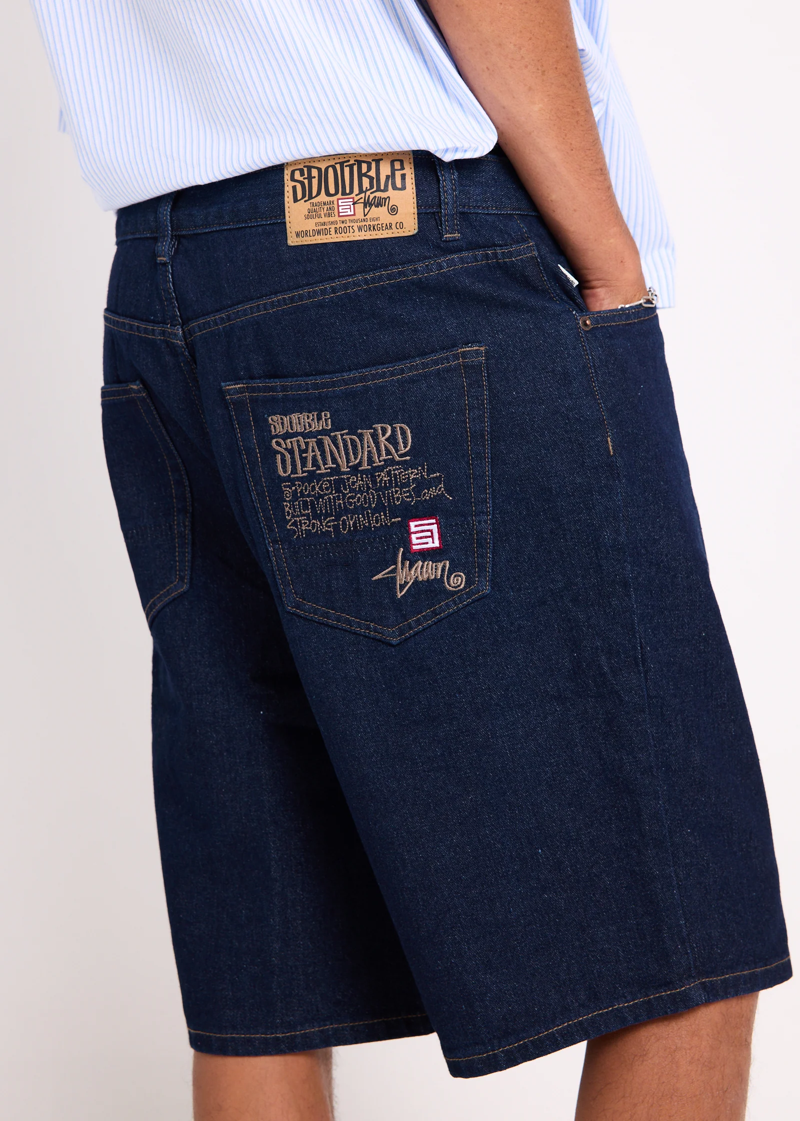 EMB 5-Pocket Denim Shorts - Image 2