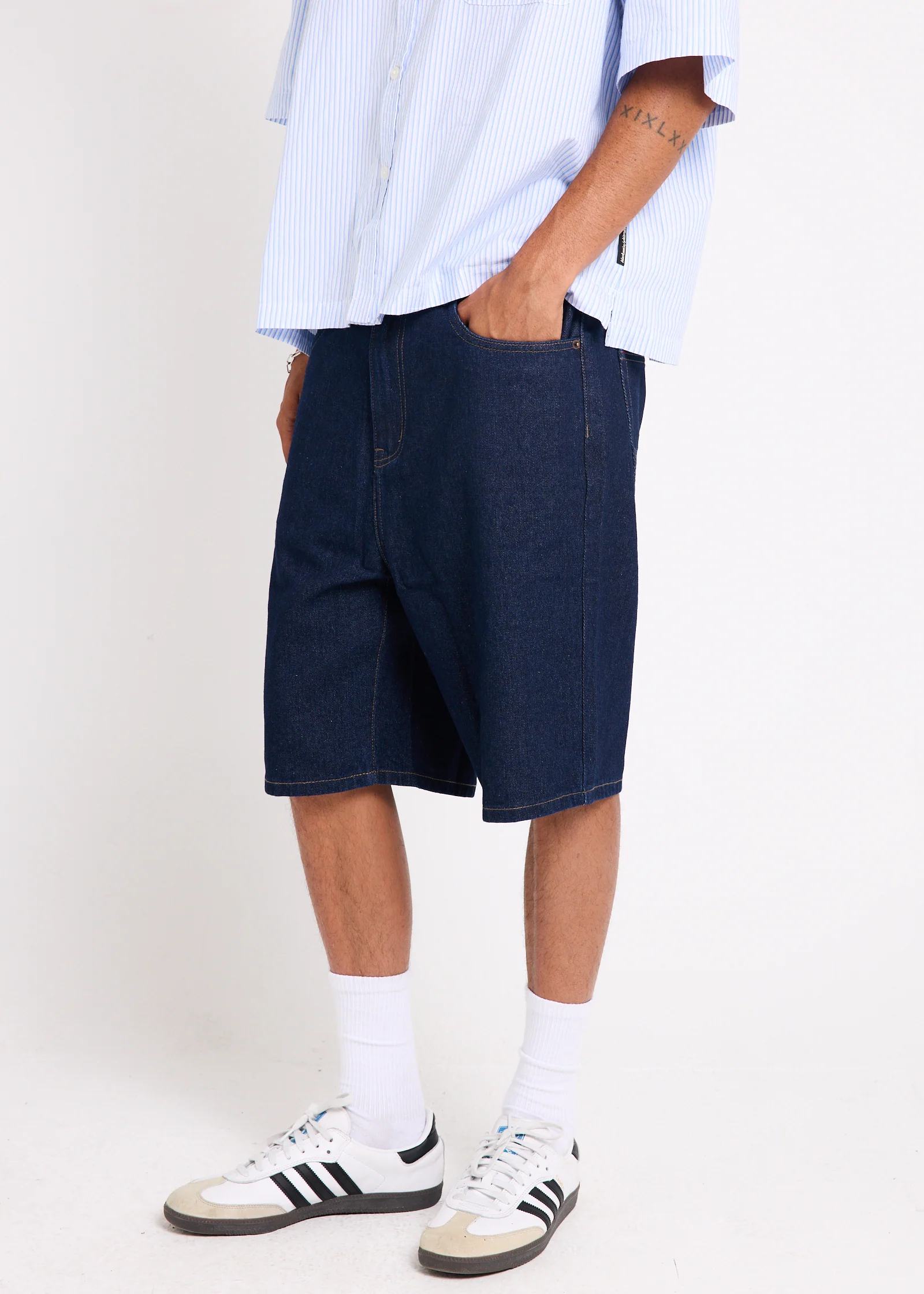 EMB 5-Pocket Denim Shorts - Image 4