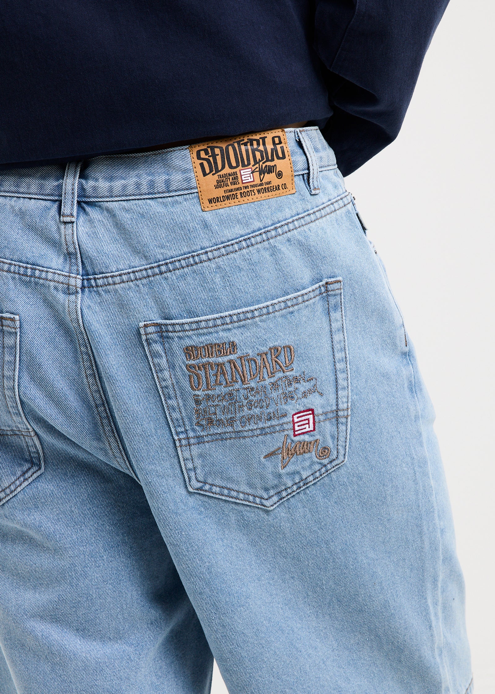 EMB 5-Pocket Denim Shorts - Image 6