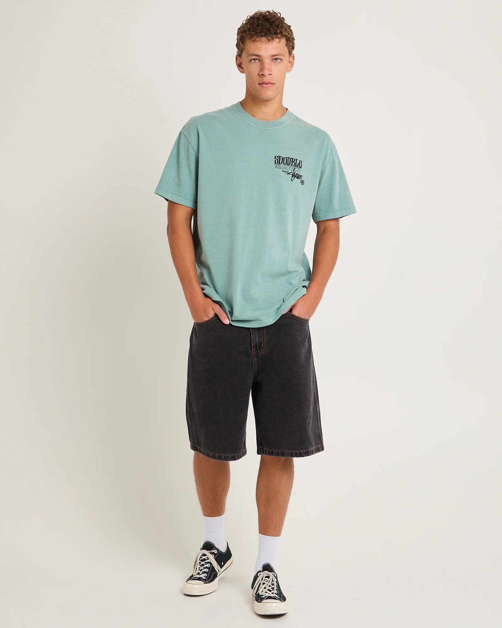 Emb Denim Standard Shorts - Image 3