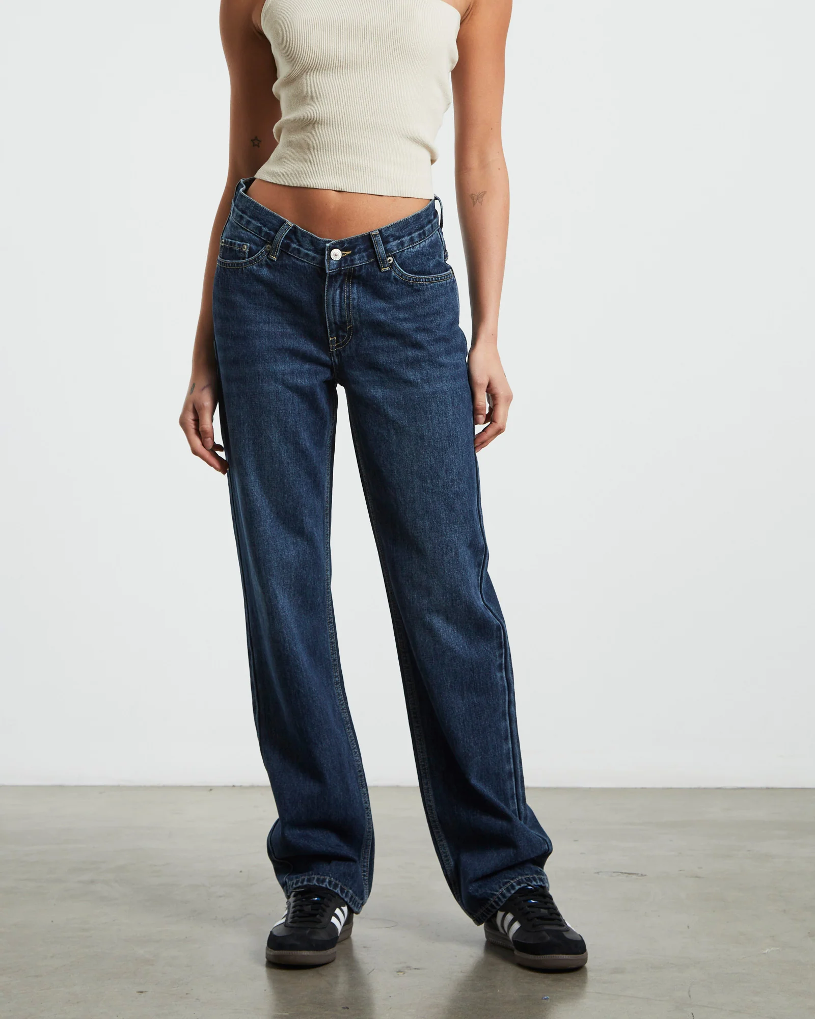Emmy V Waist Straight Jeans Y2K
