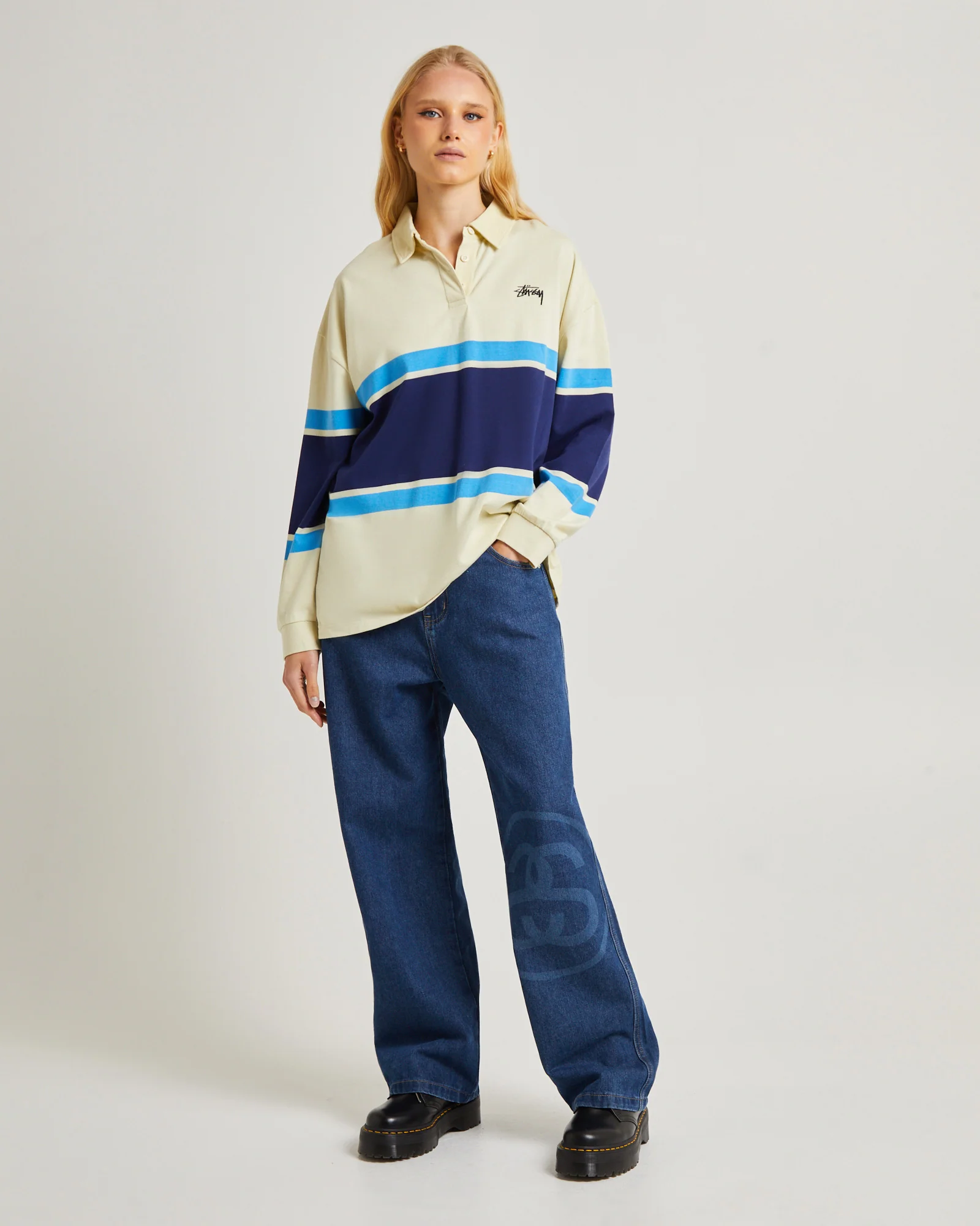 Engineered Stripe Long Sleeve Rugby Shirt - Image 3