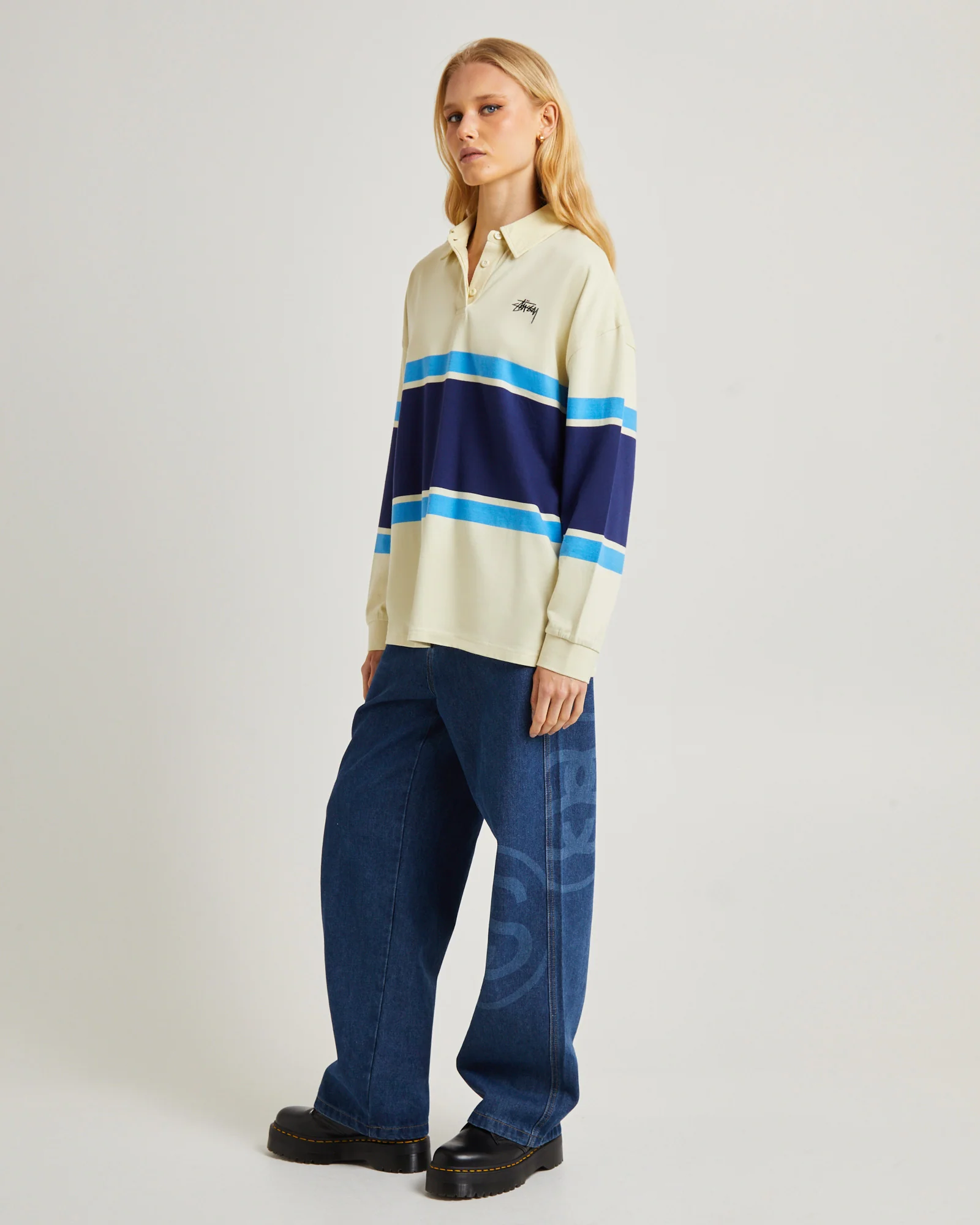 Engineered Stripe Long Sleeve Rugby Shirt - Image 4