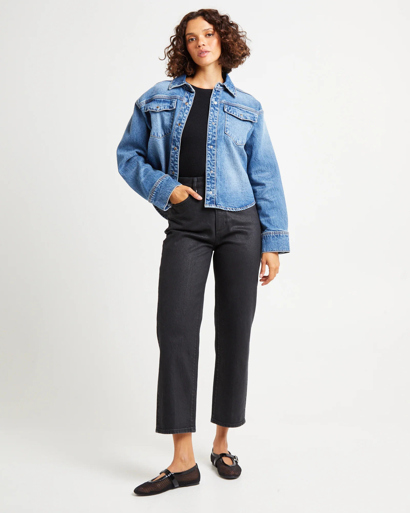 Eva Denim Shacket Vintage Indigo