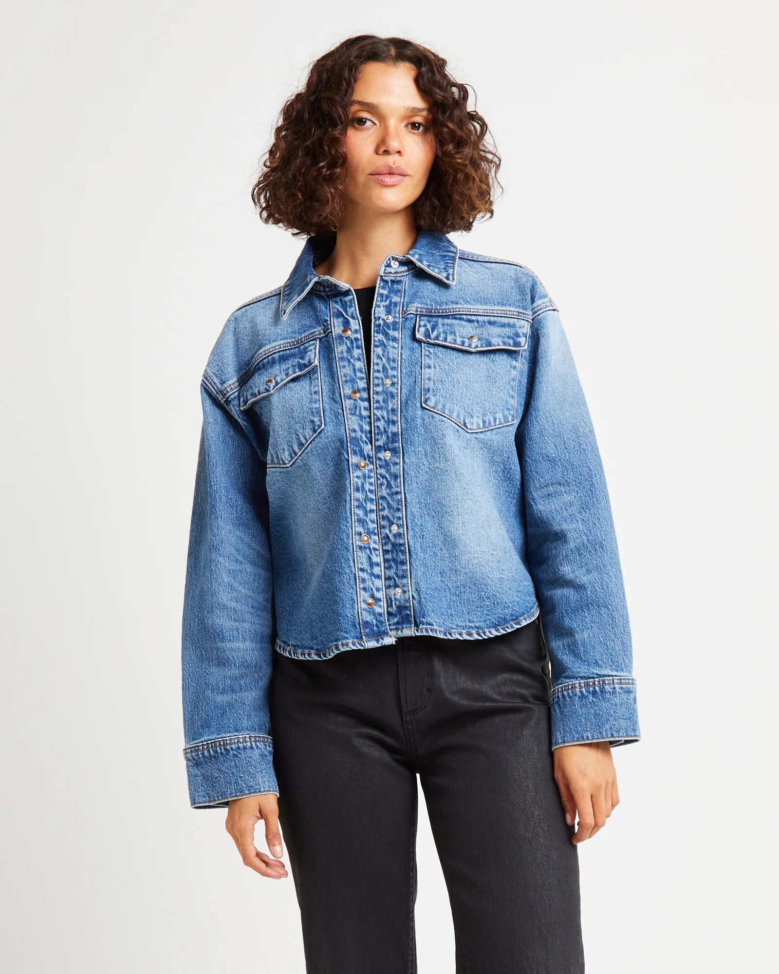 Eva Denim Shacket Vintage Indigo - Image 4