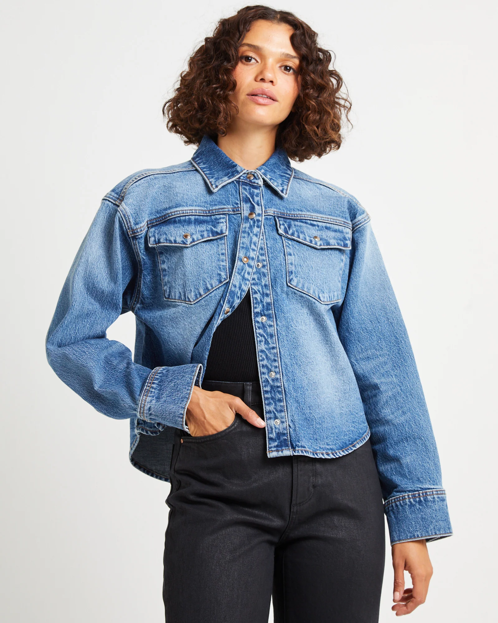Eva Denim Shacket Vintage Indigo - Image 6