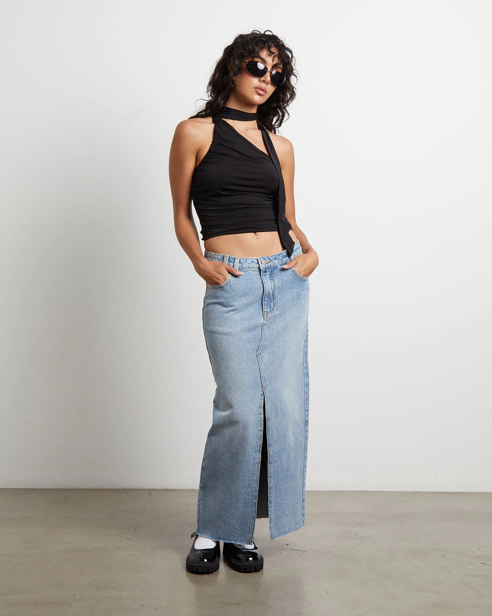 Eva Maxi Denim Skirt Hacker Blue - Image 5