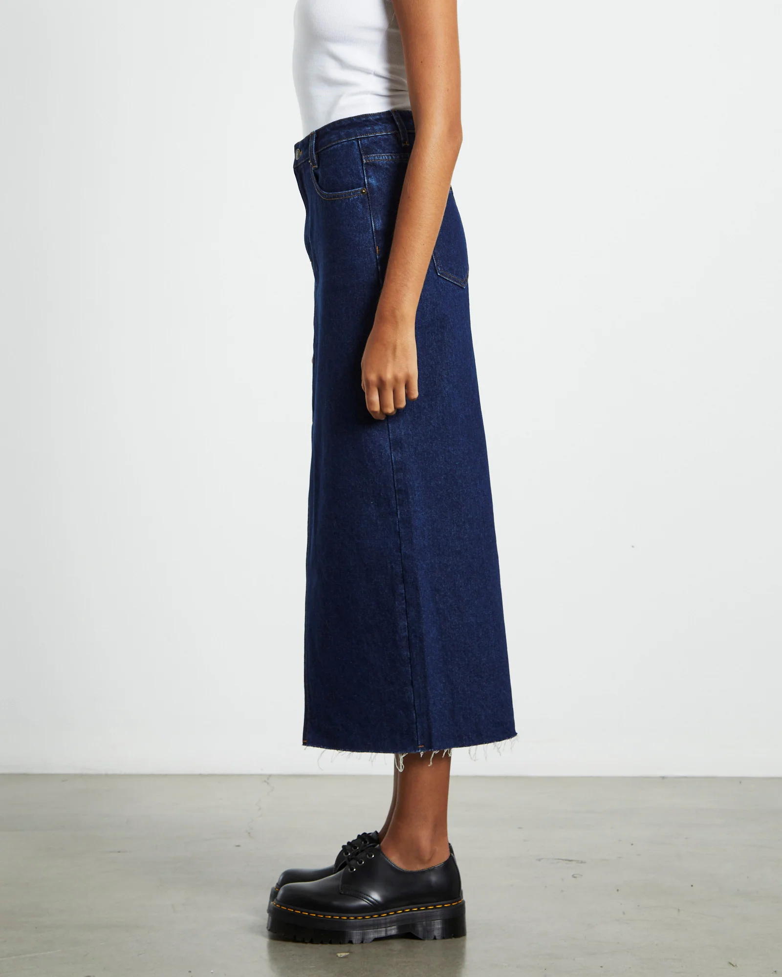 Eva Maxi Denim Skirt Ink Blue - Image 4