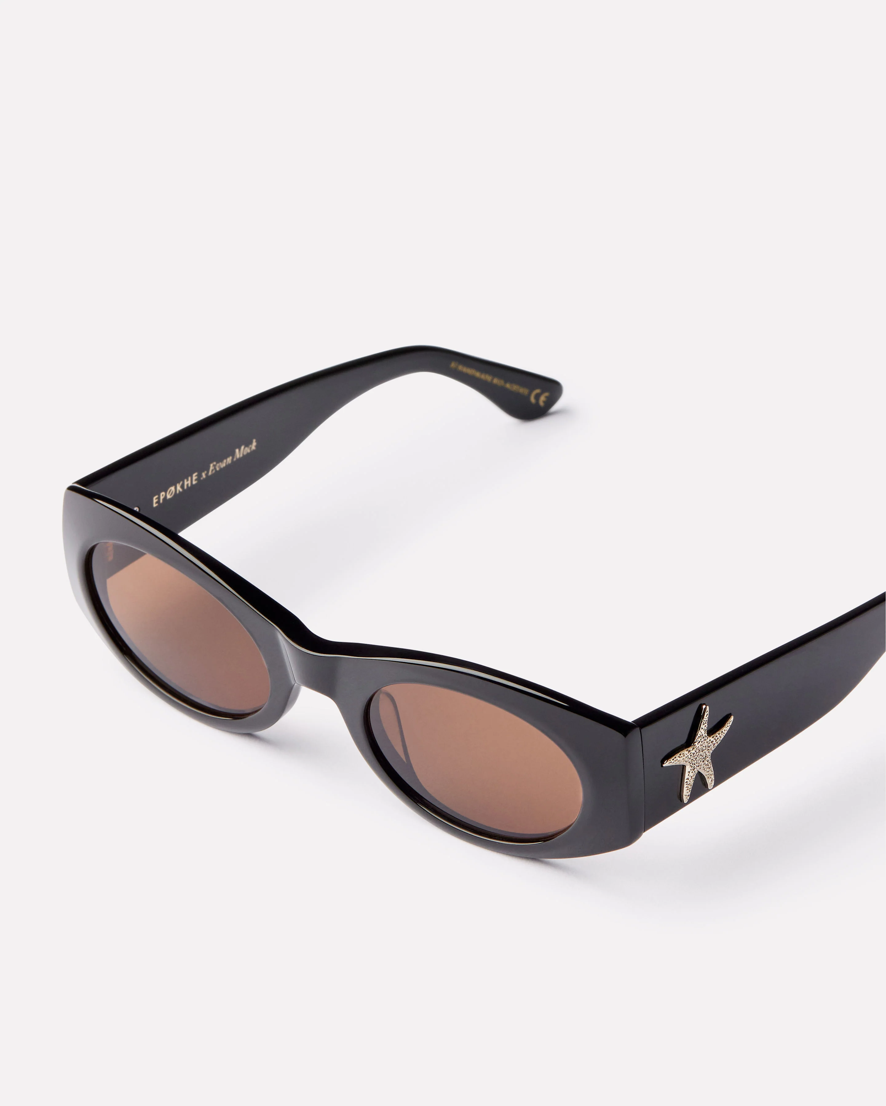Evan Mock X Suede Sunglasses in Black Polished/Bronze Amber - Image 3