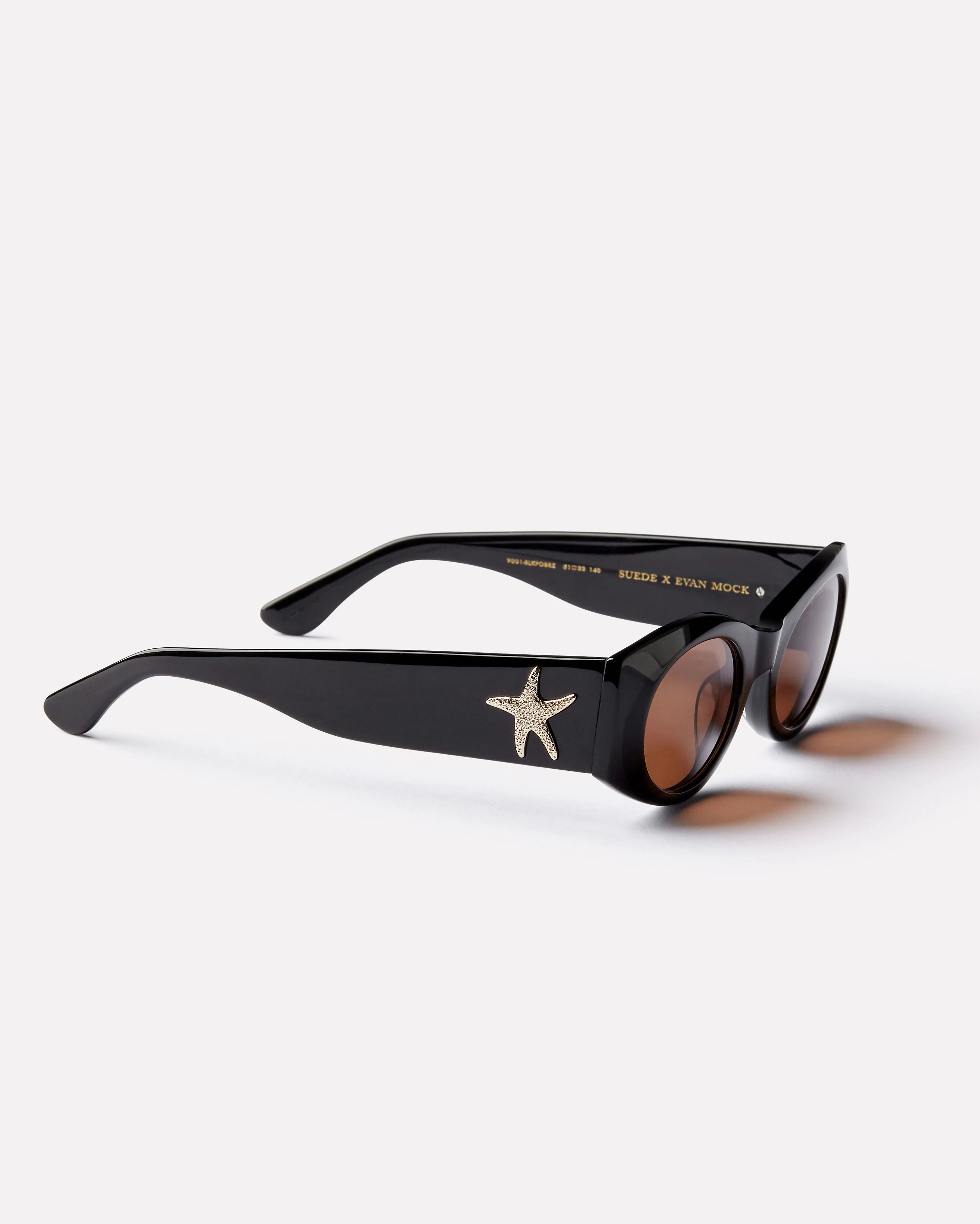 Evan Mock X Suede Sunglasses in Black Polished/Bronze Amber - Image 6