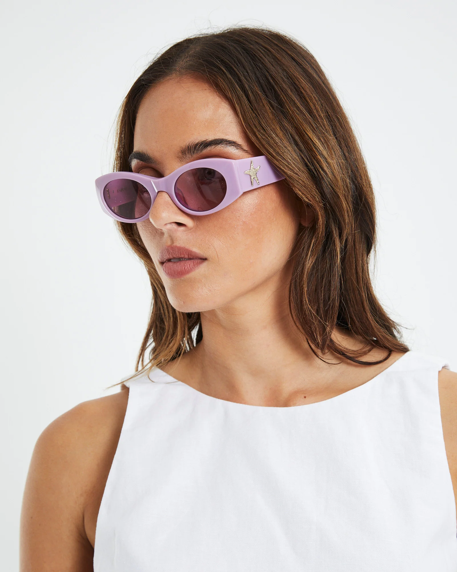 Evan Mock X Suede Sunglasses Mauve Polished/Velvet - Image 3