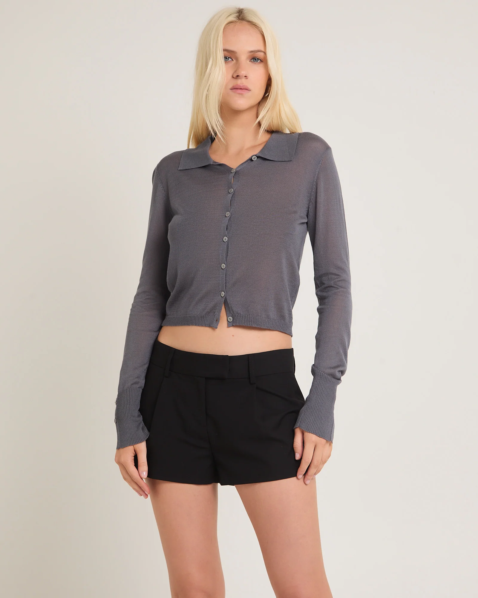 Evelyn Button Front Knit Top