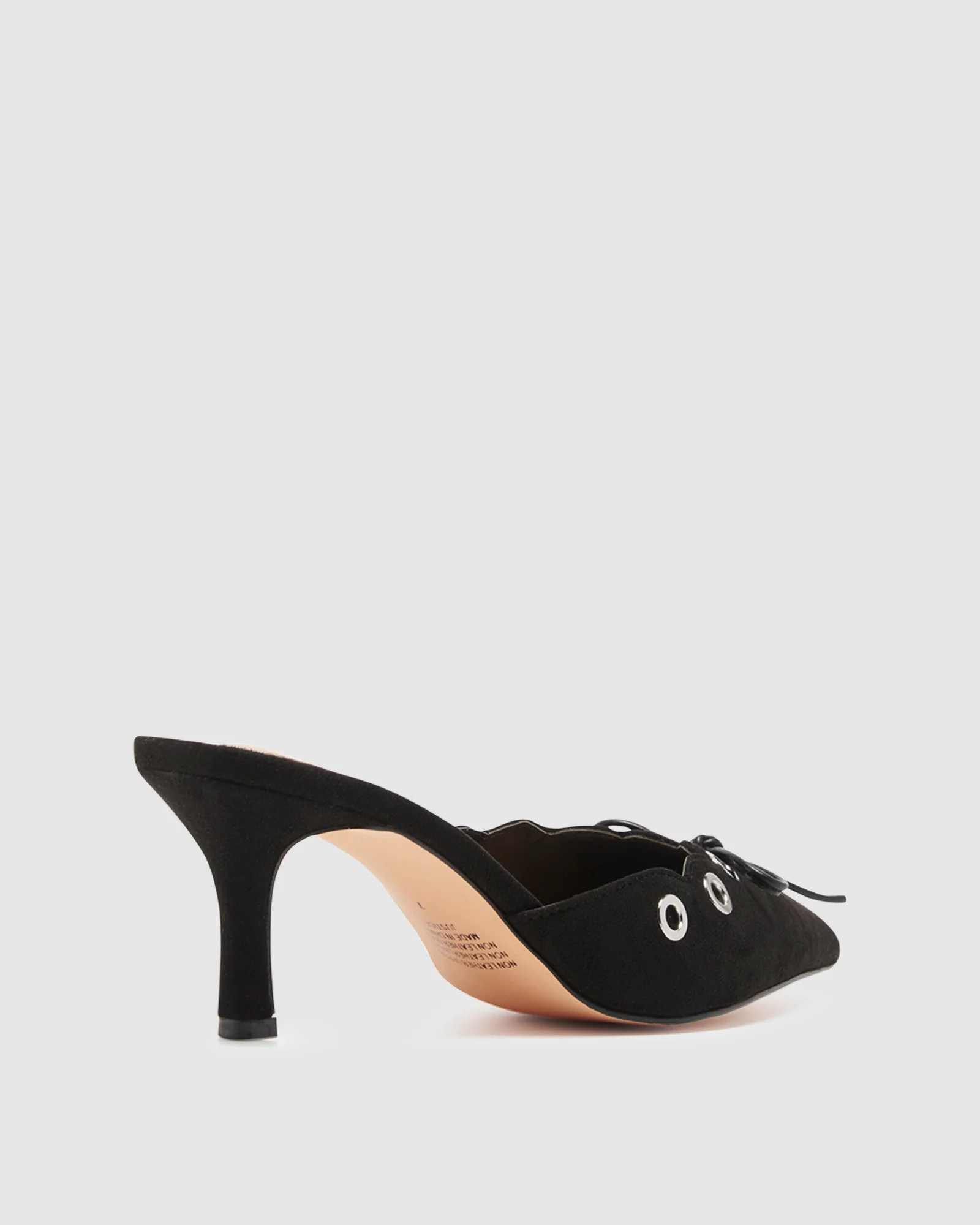Eyelet Kitten Heels in Black - Image 4