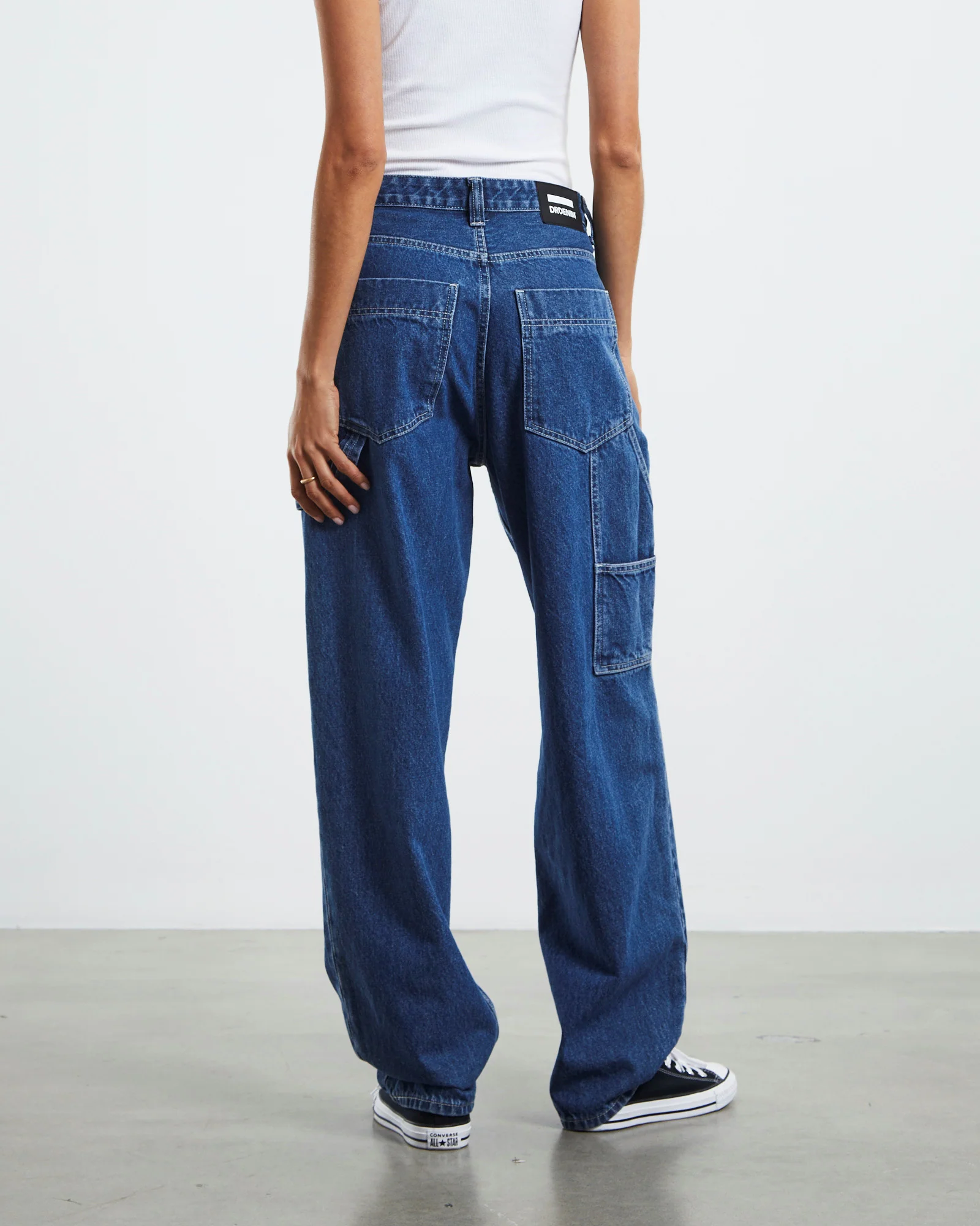 Faye Worker Denim Jeans Pebble Mid Stone - Image 2