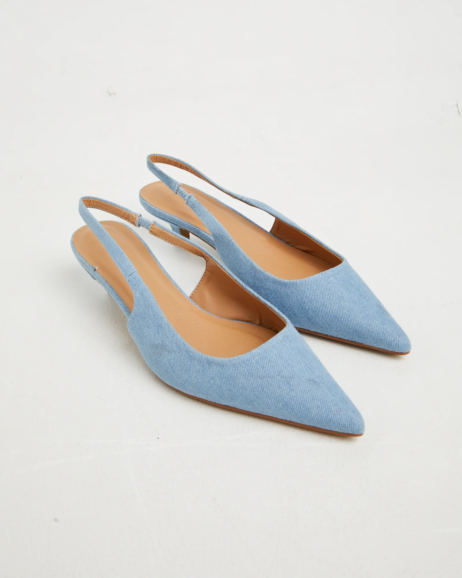 Felina Kitten Heels in Blue Denim