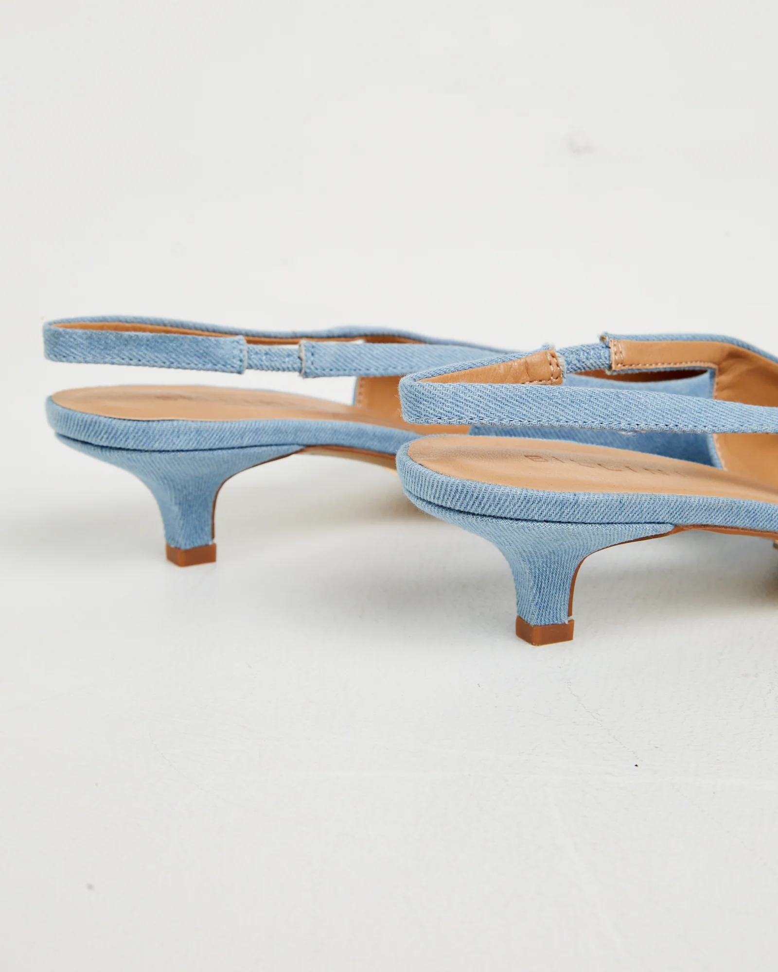Felina Kitten Heels in Blue Denim - Image 4