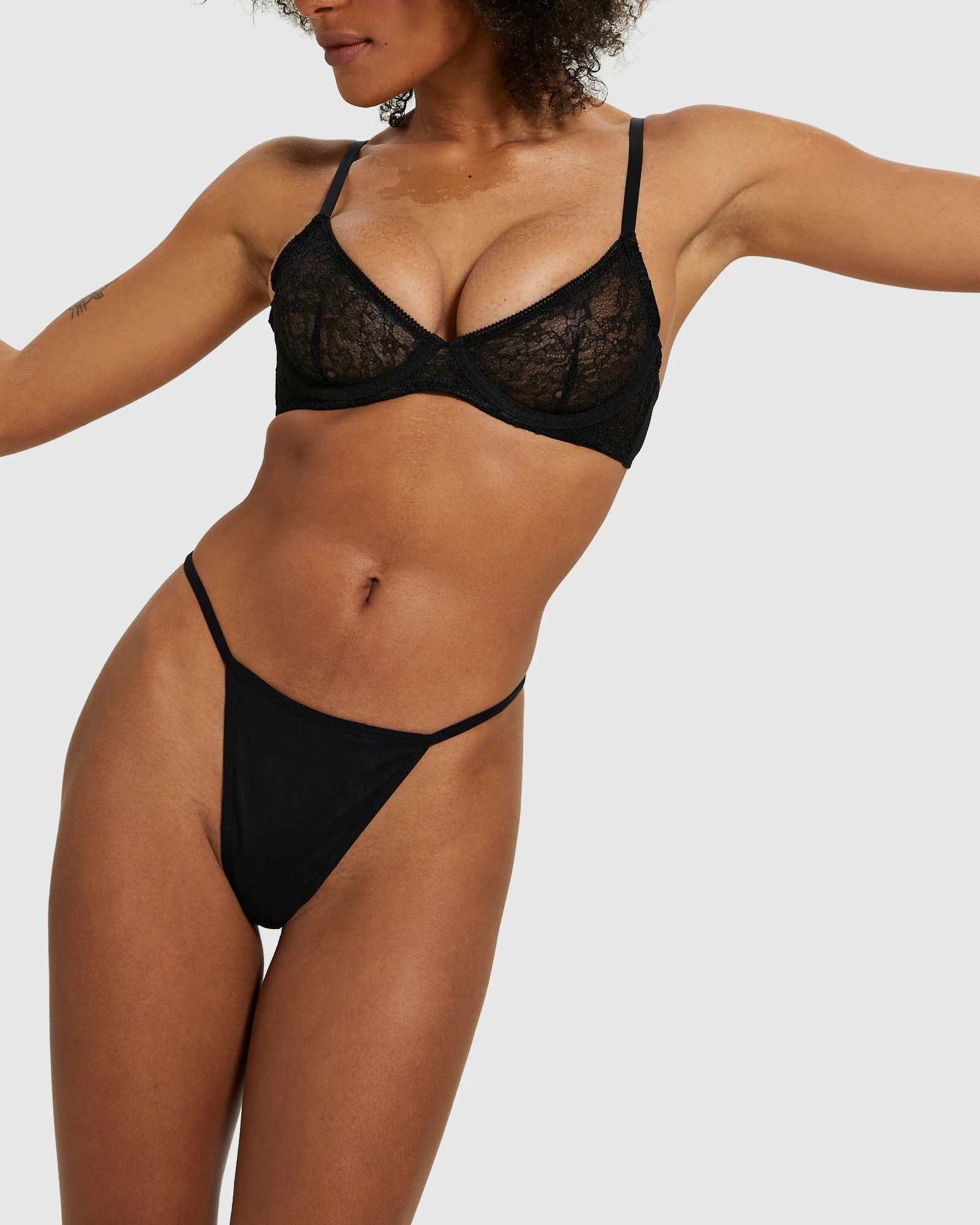 Fleur Mesh Thong Black - Image 5