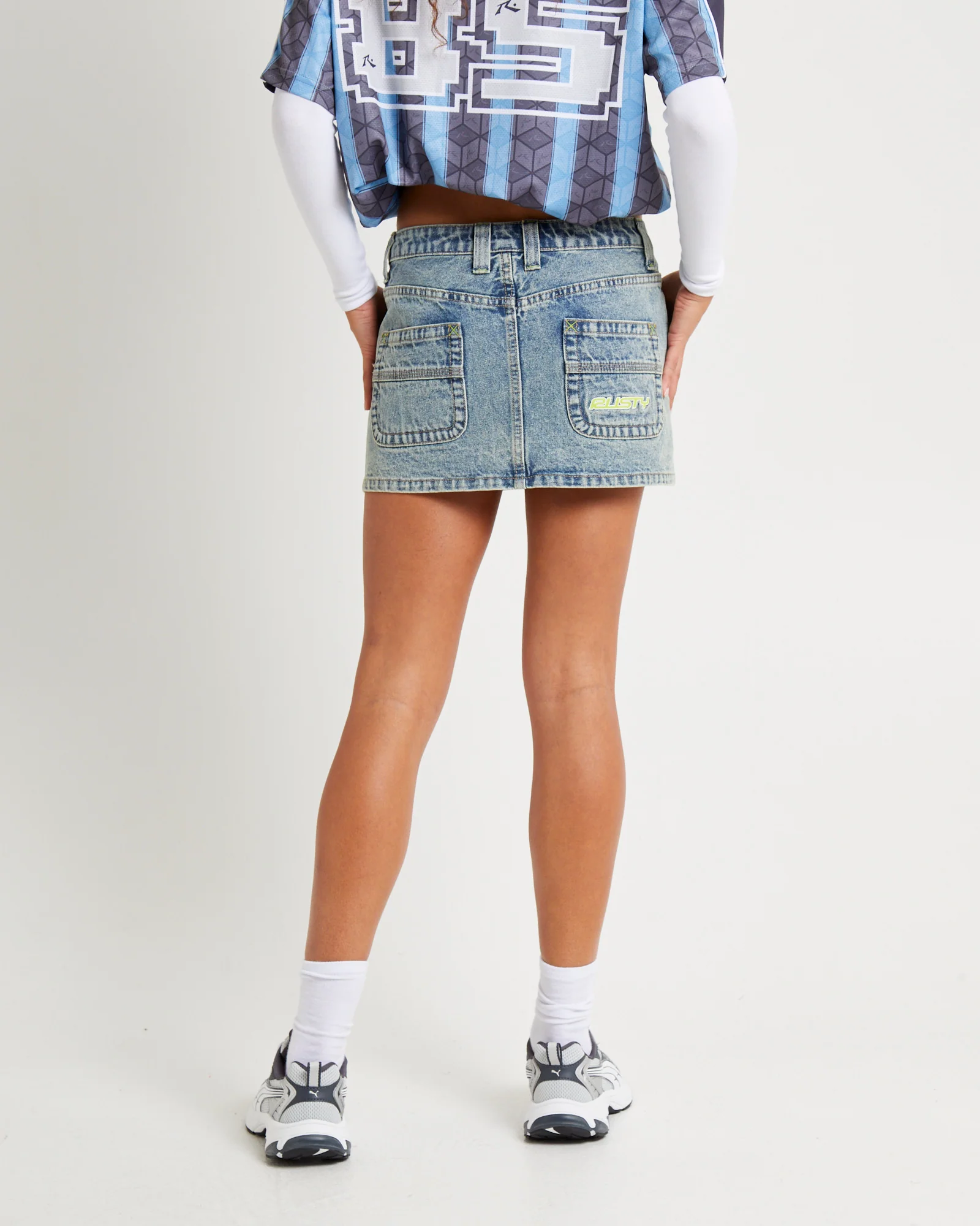 Flip Mommy Tapeless Denim Mini Skirt - Image 2