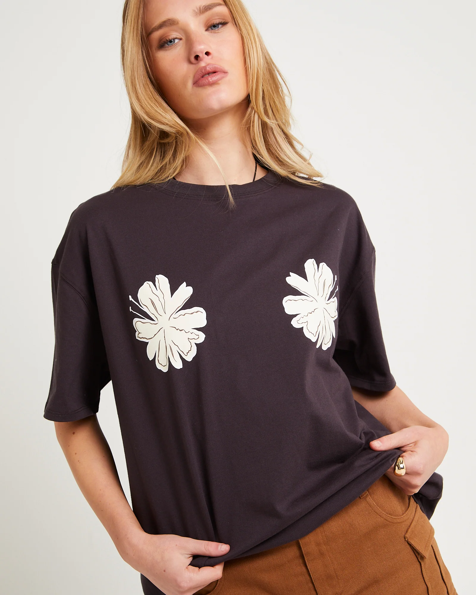 Flora Placement Oversized T-Shirt - Image 5