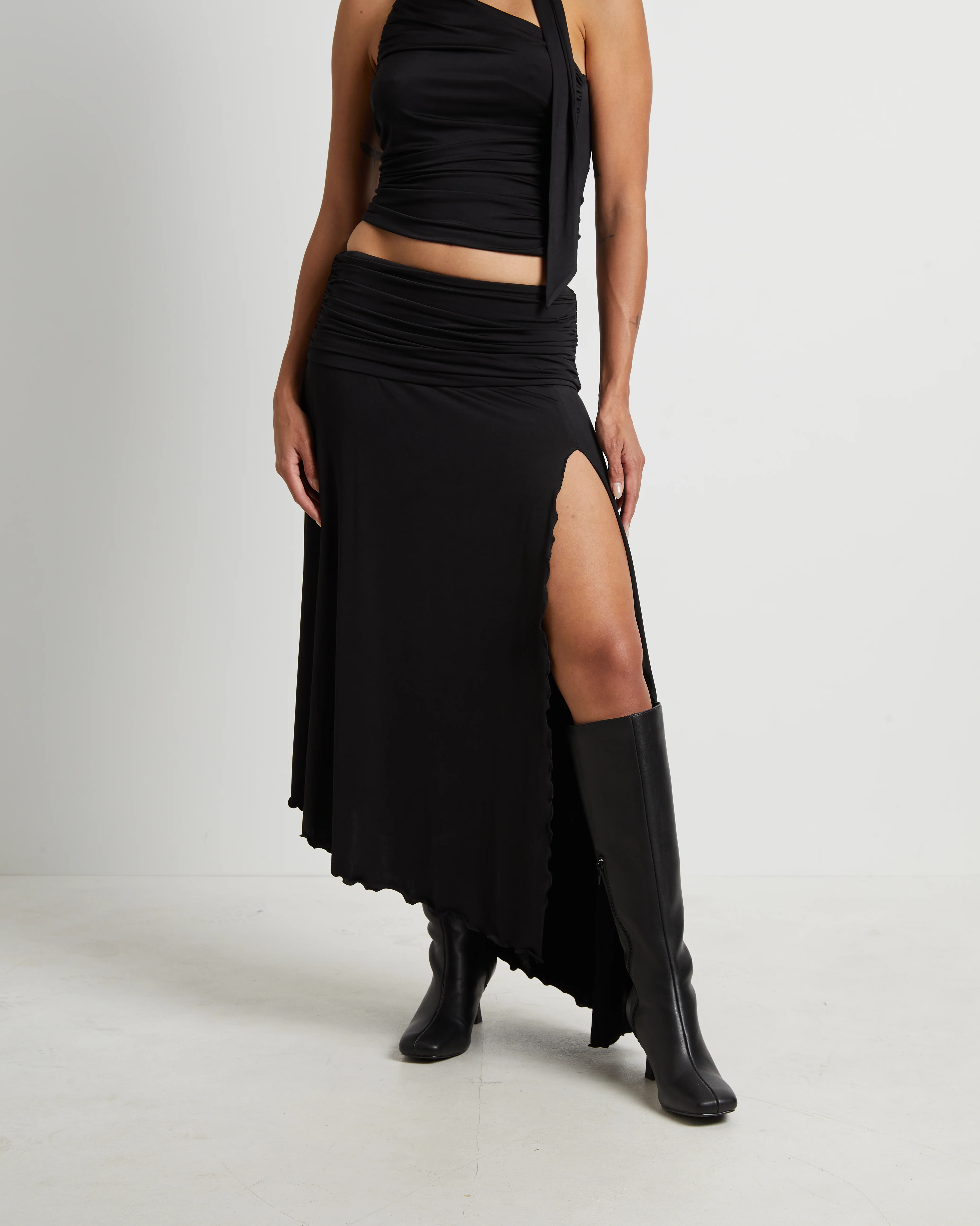 Florence Fairy Hem Maxi Skirt in Black - Image 3