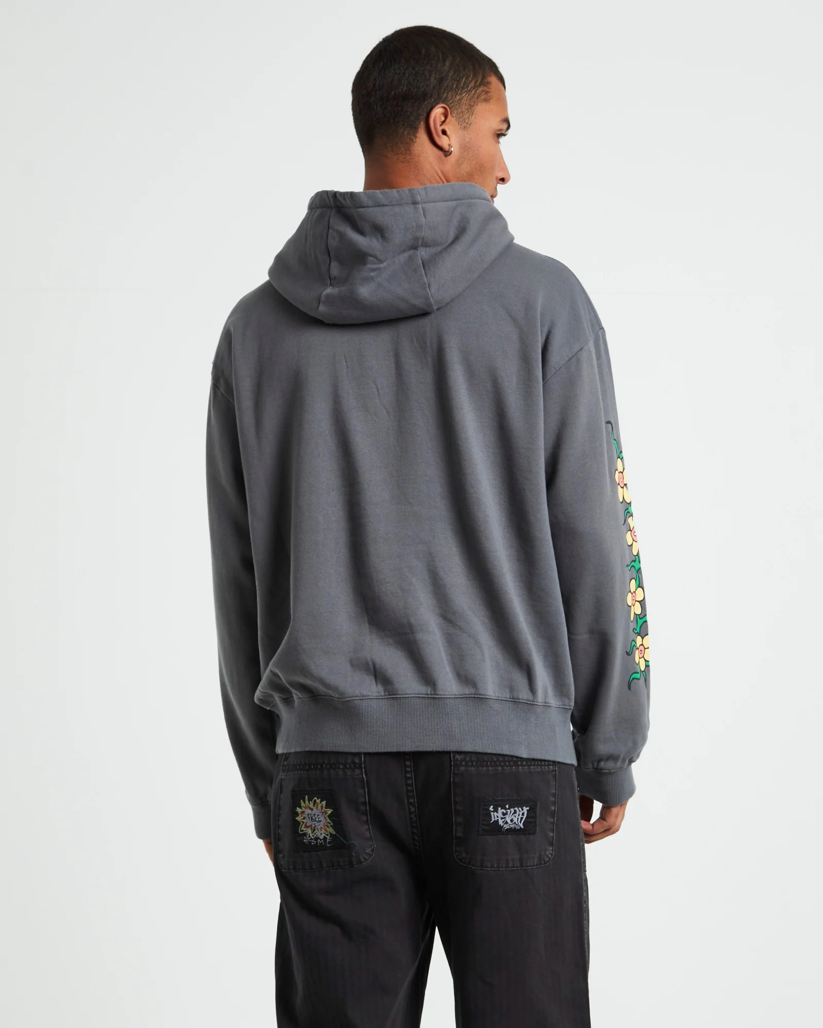 Flowerbed Recycled Pull On Hoodie Steel Grey - Image 2