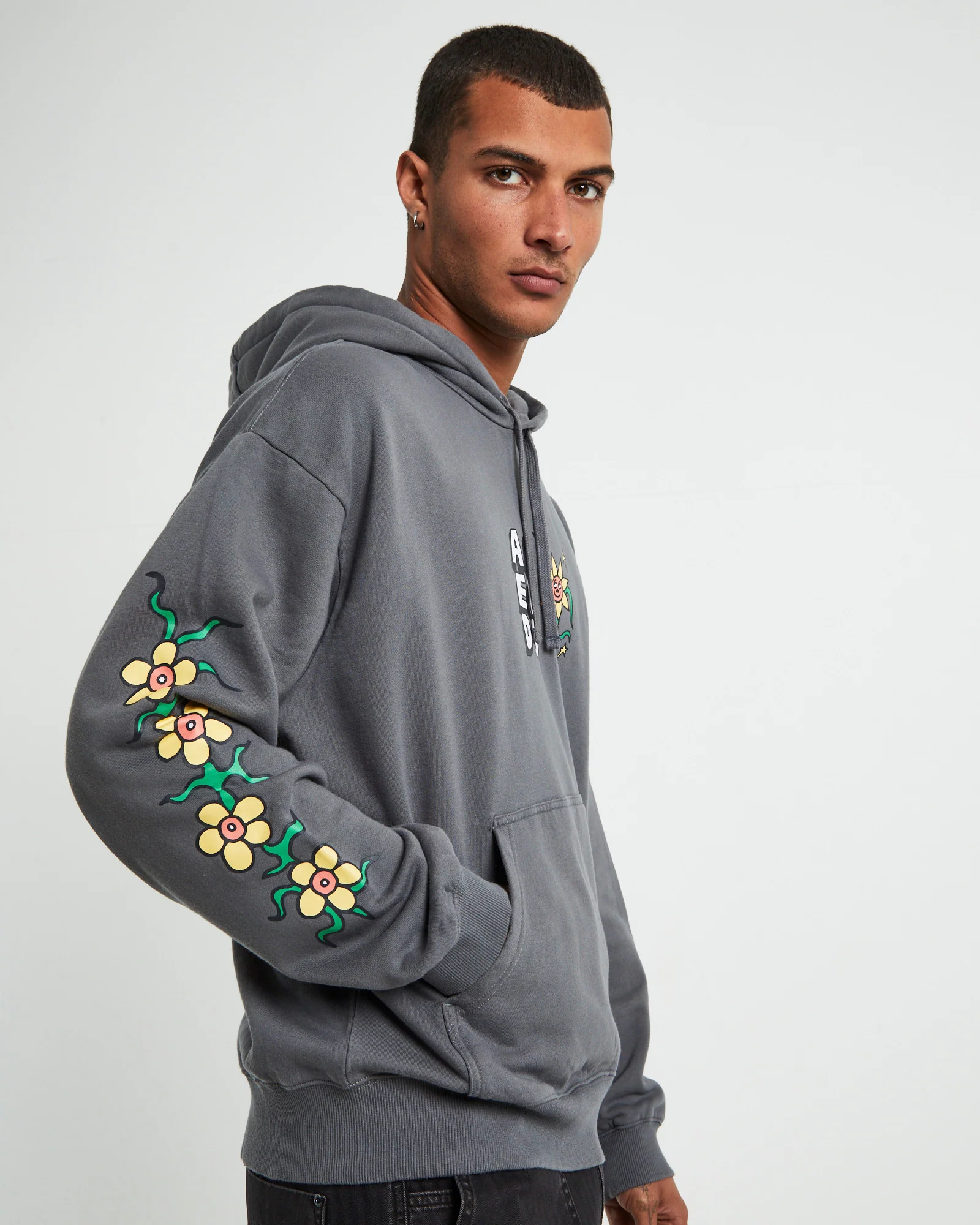 Flowerbed Recycled Pull On Hoodie Steel Grey - Image 5