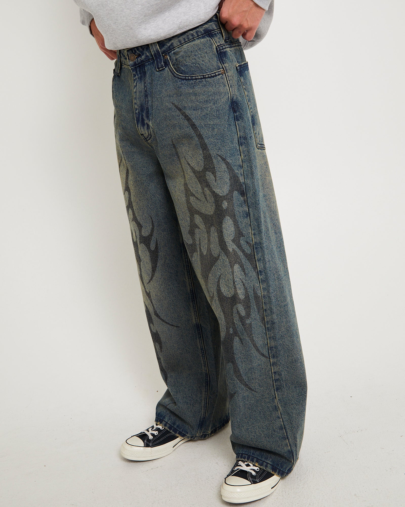 Fluid Baggy Denim Jeans - Image 3