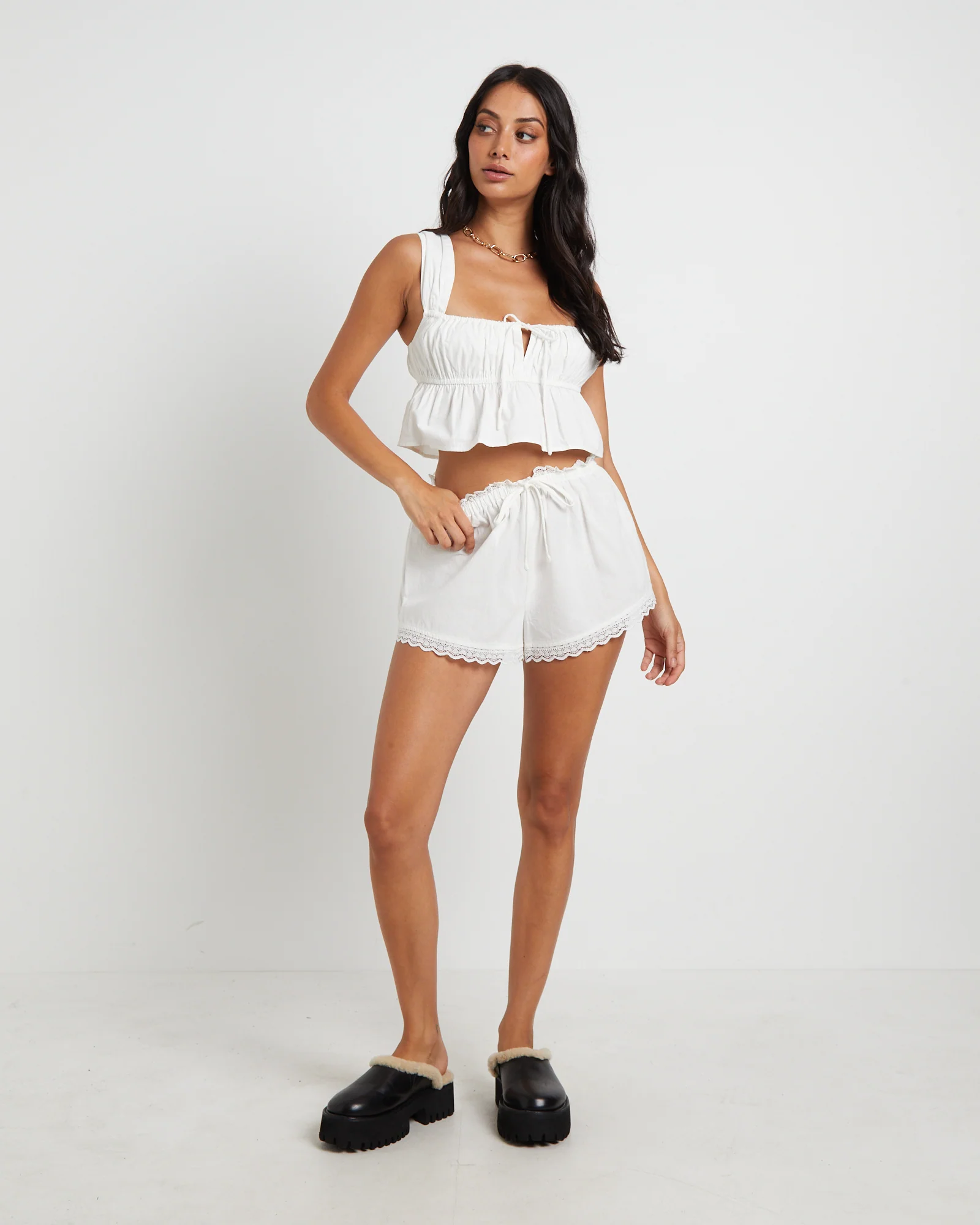 Franki Peplum Top in White - Image 3
