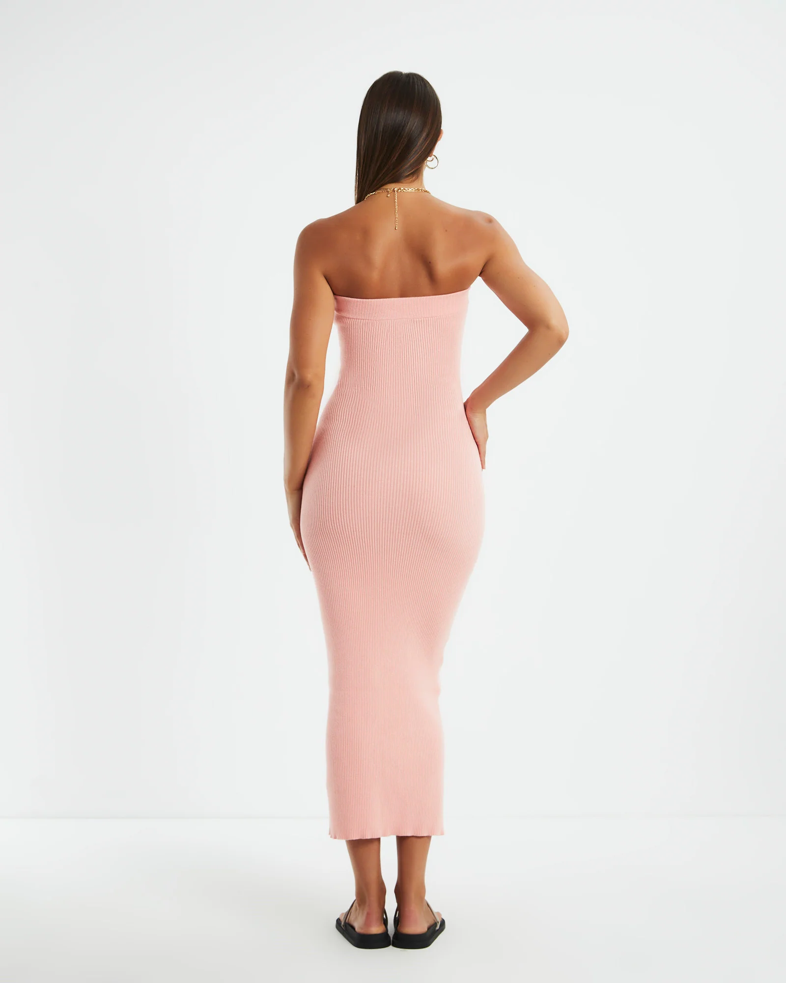 Freya Knit Midi Dress Pink Punch - Image 2