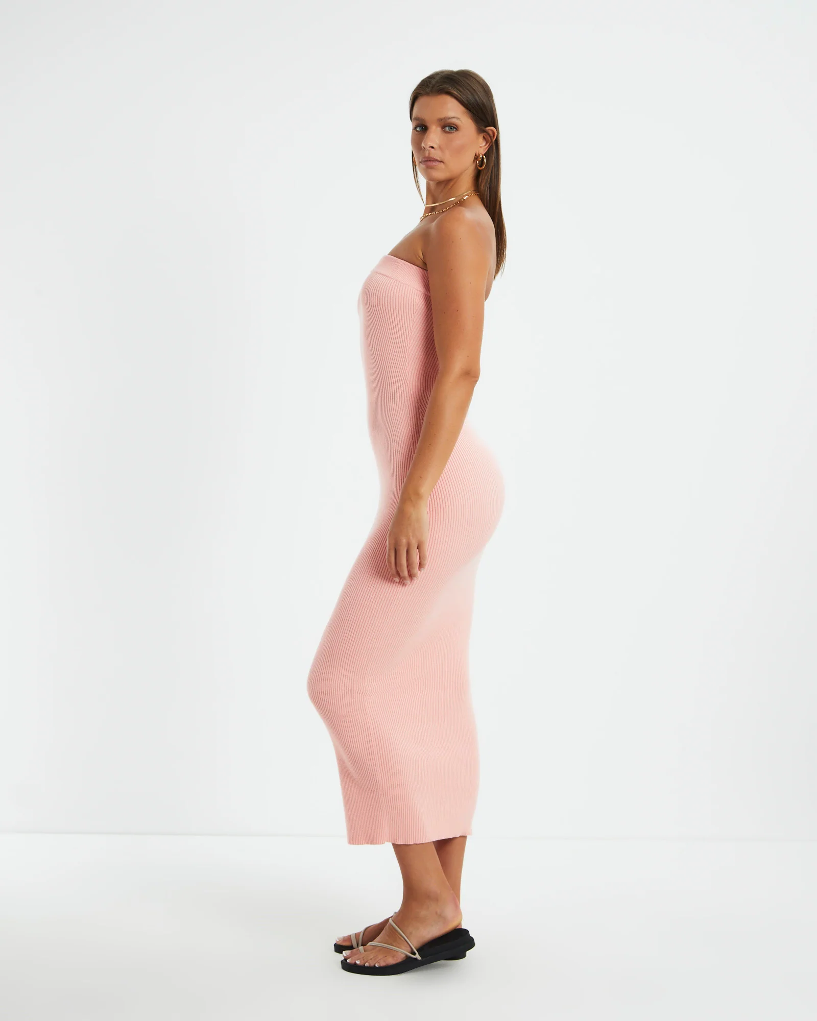 Freya Knit Midi Dress Pink Punch - Image 4