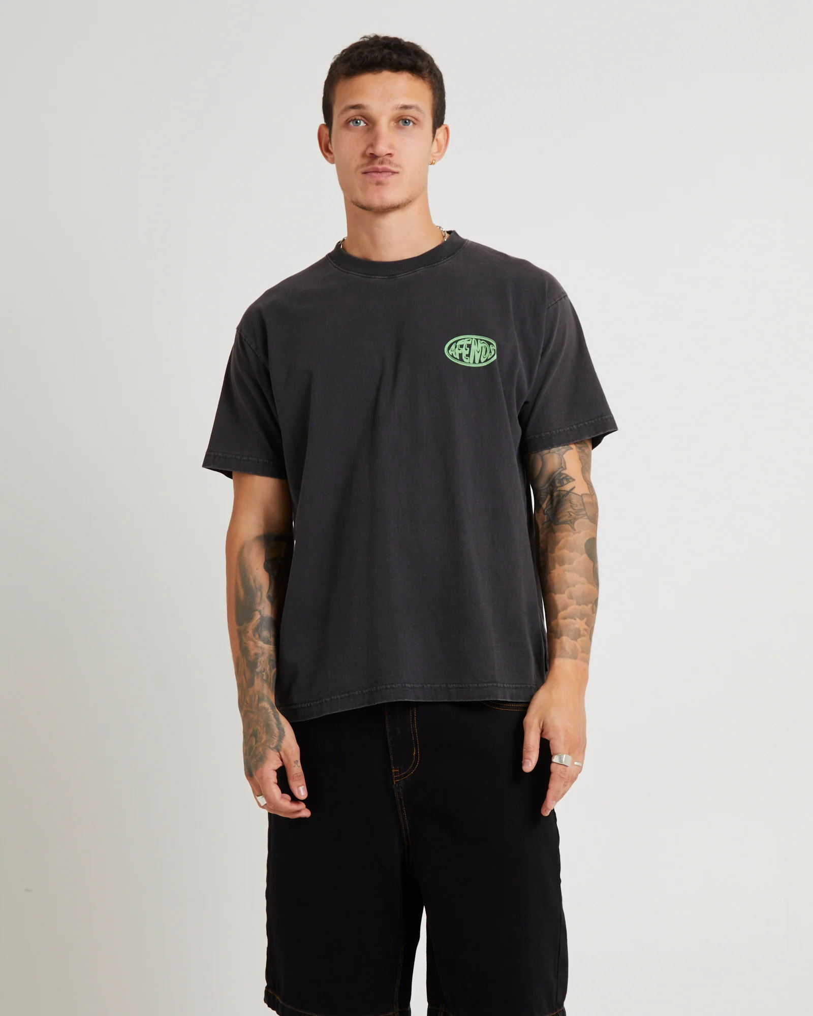 Frogga Heavy Boxy Fit T-Shirt Stone Black