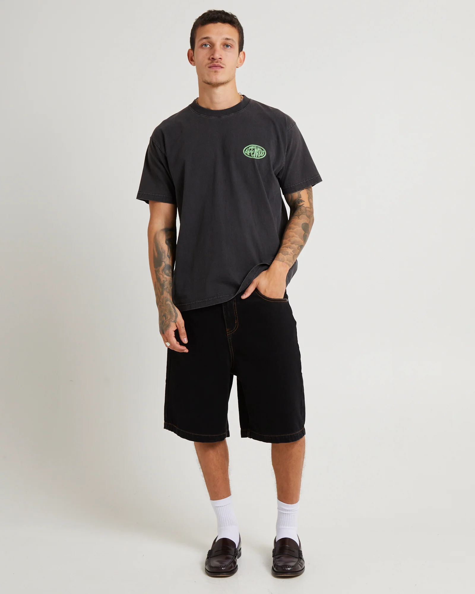 Frogga Heavy Boxy Fit T-Shirt Stone Black - Image 3
