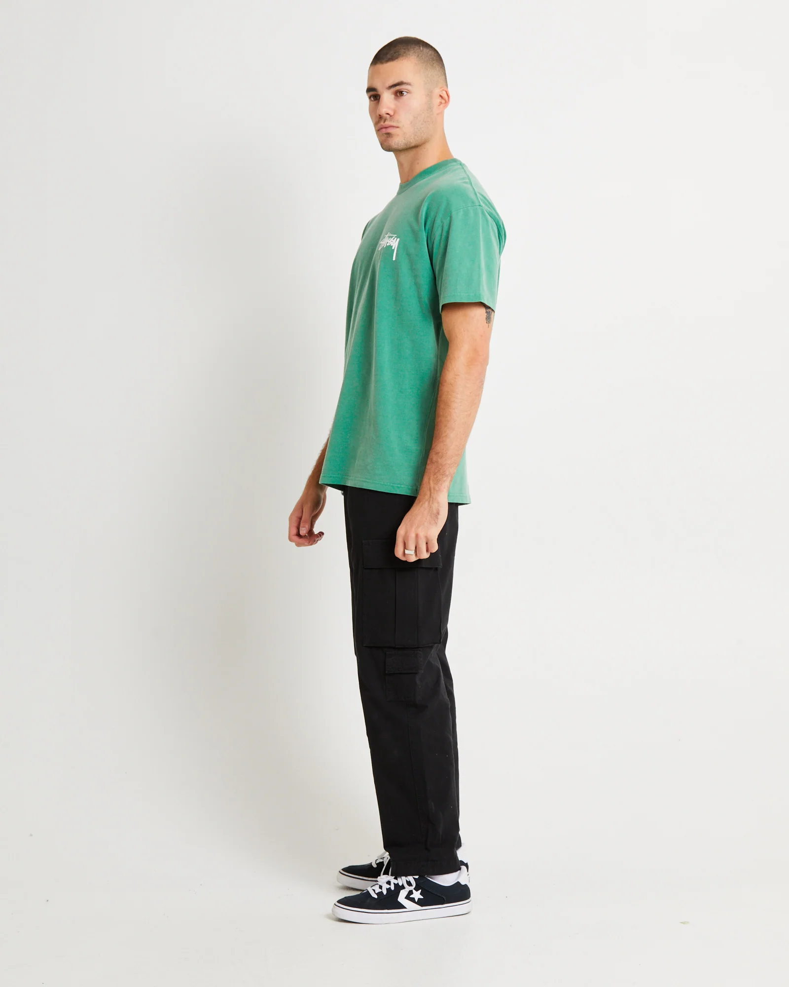 Fuzzy Dice Heavyweight Short Sleeve T-Shirt Pine Green - Image 4