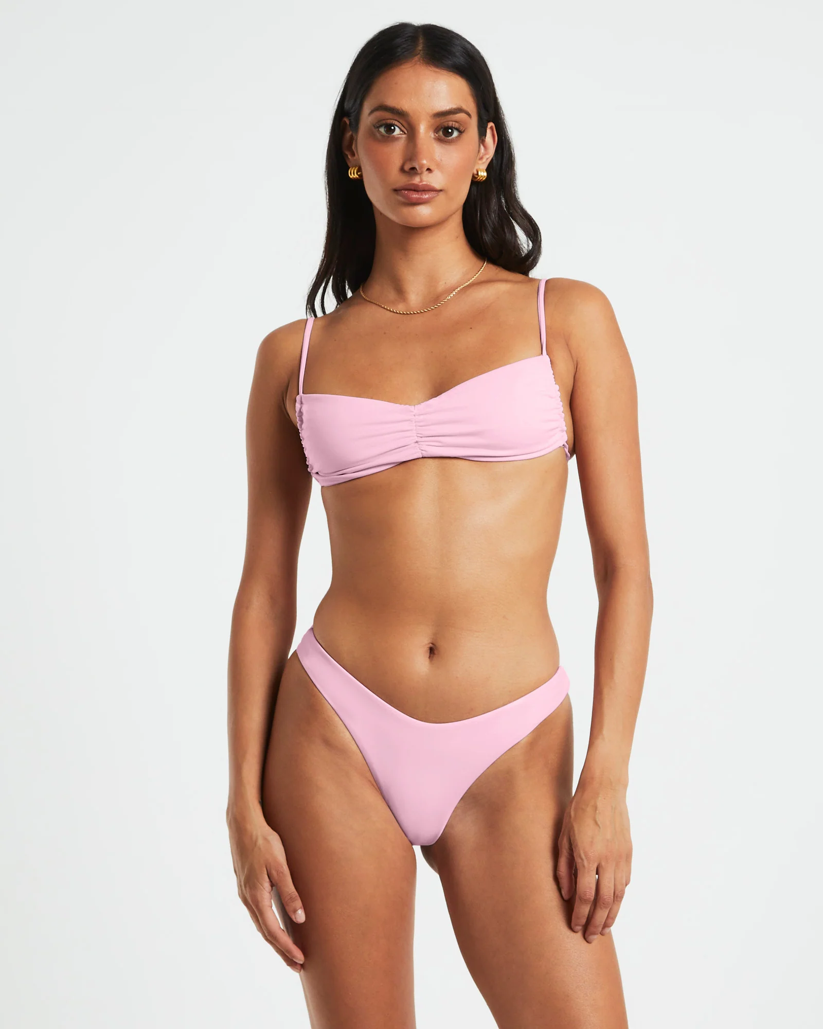 Gather Front Top in Baby Pink - Image 2