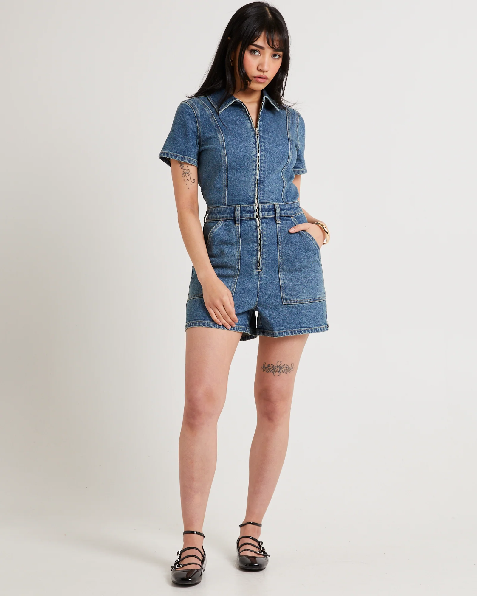 Georgia Denim Romper - Image 2