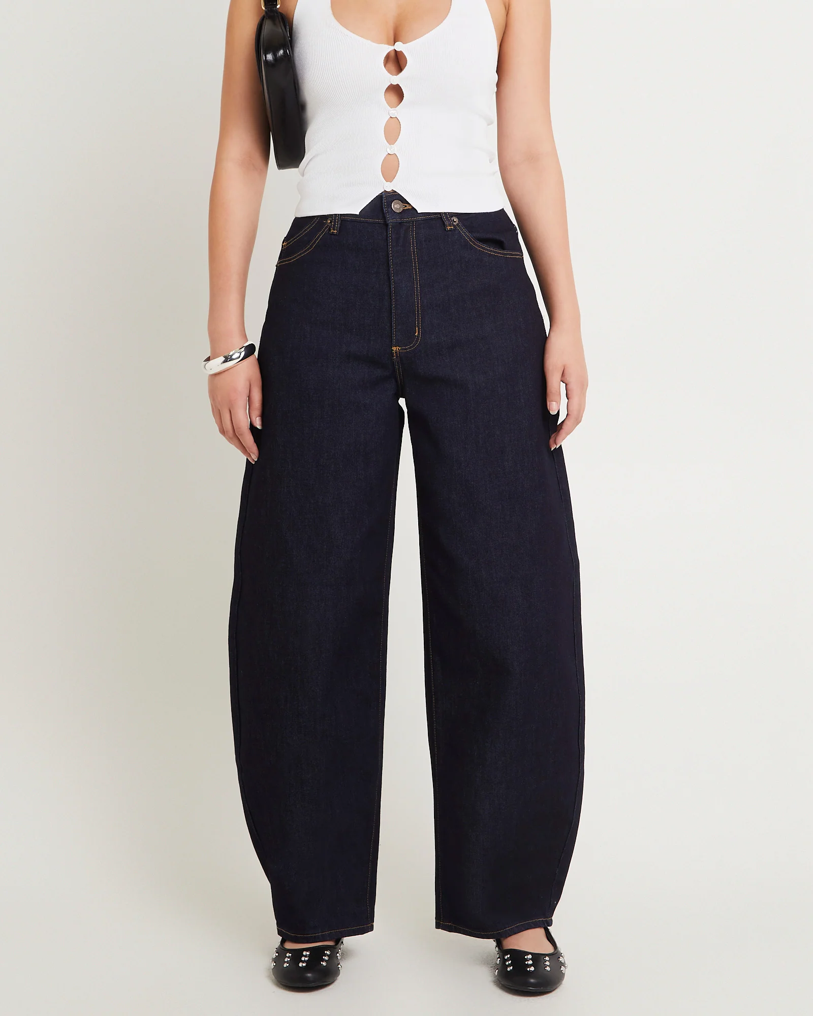 Gigi Barrel Denim Jeans Helena Rinse Blue - Image 2