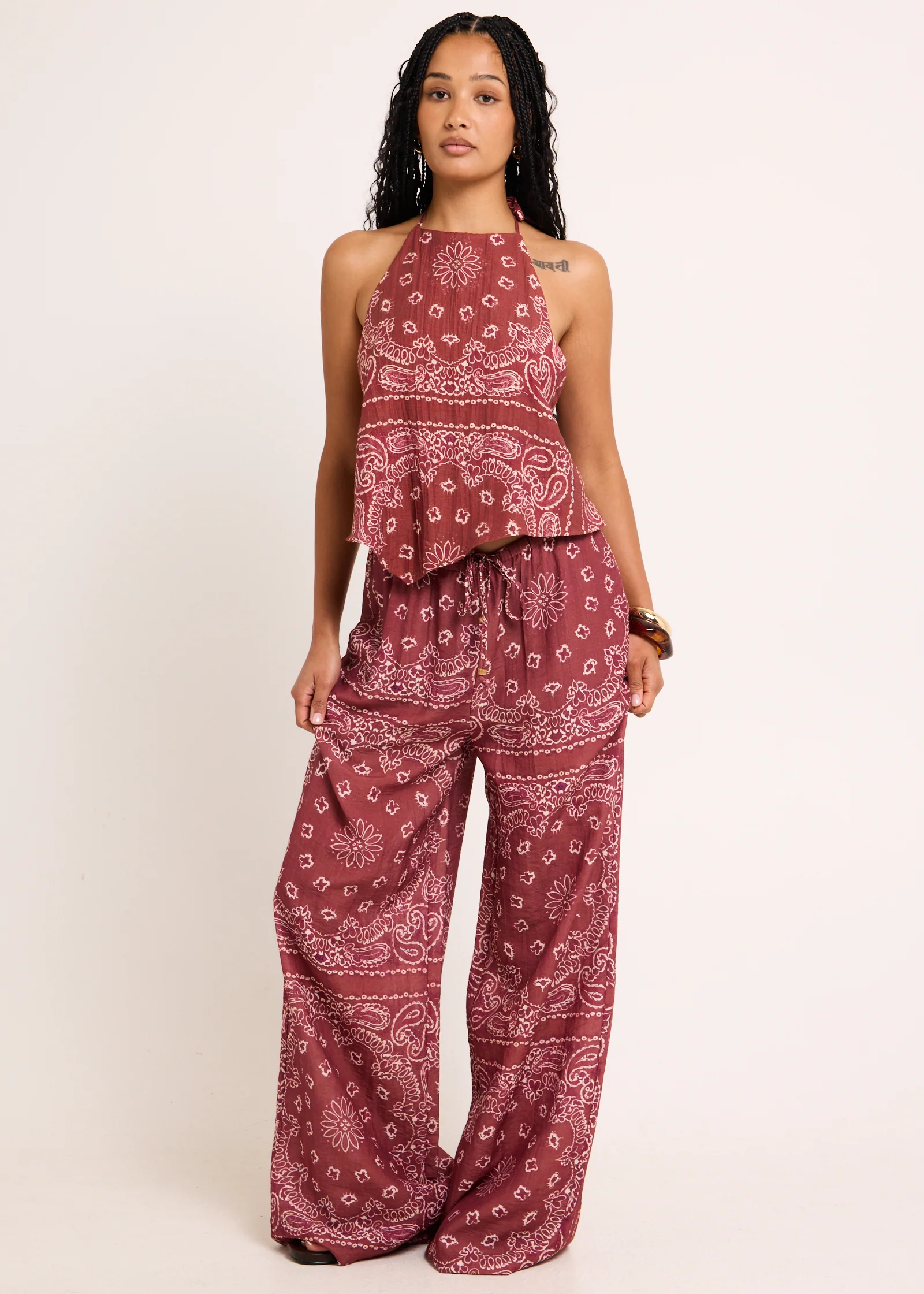Gina Tie Up Scarf Top - Image 3