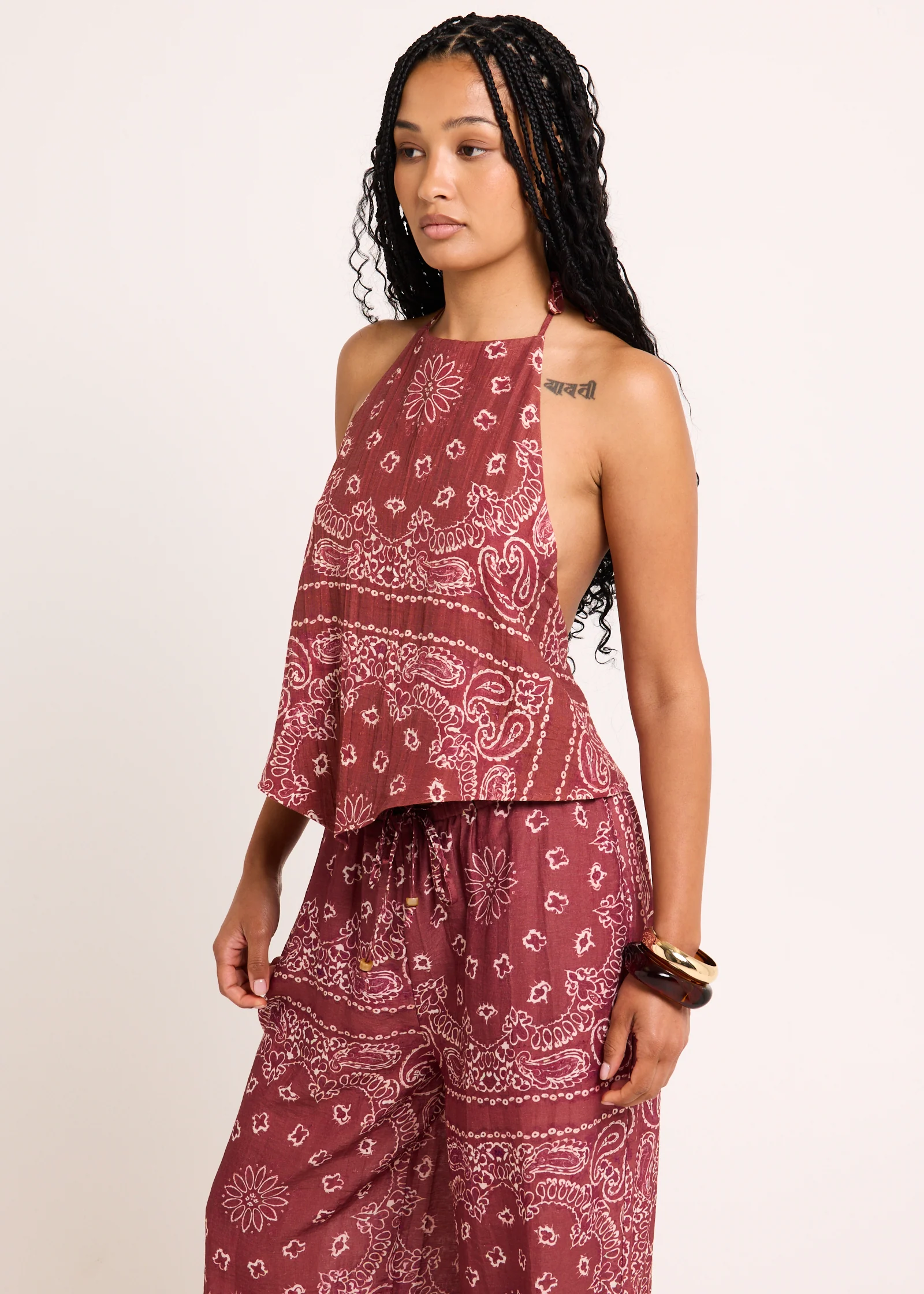 Gina Tie Up Scarf Top - Image 4