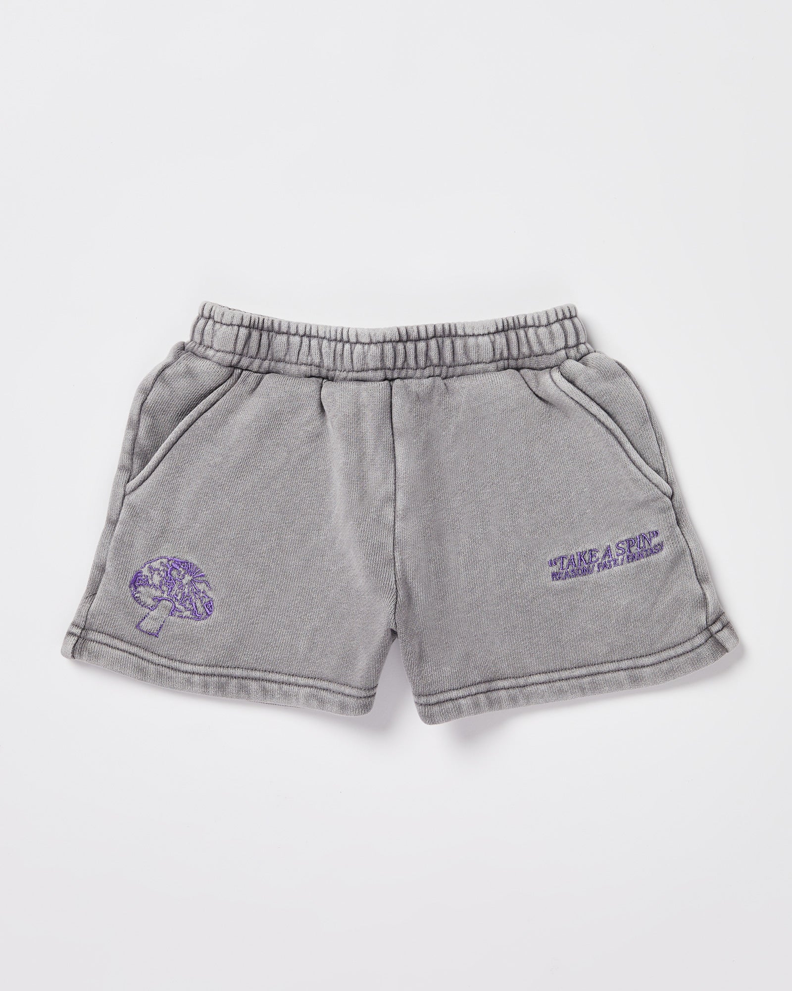 Girls Dive Fleece Short in Grey