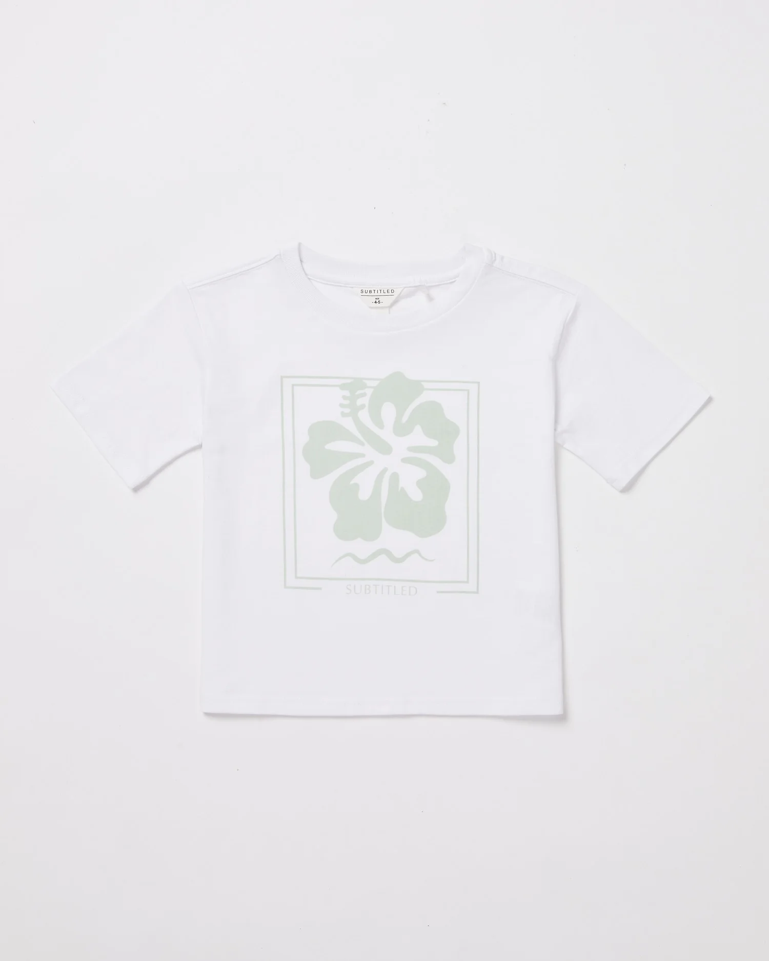 Girls Hibiscus Oversized T-Shirt in White