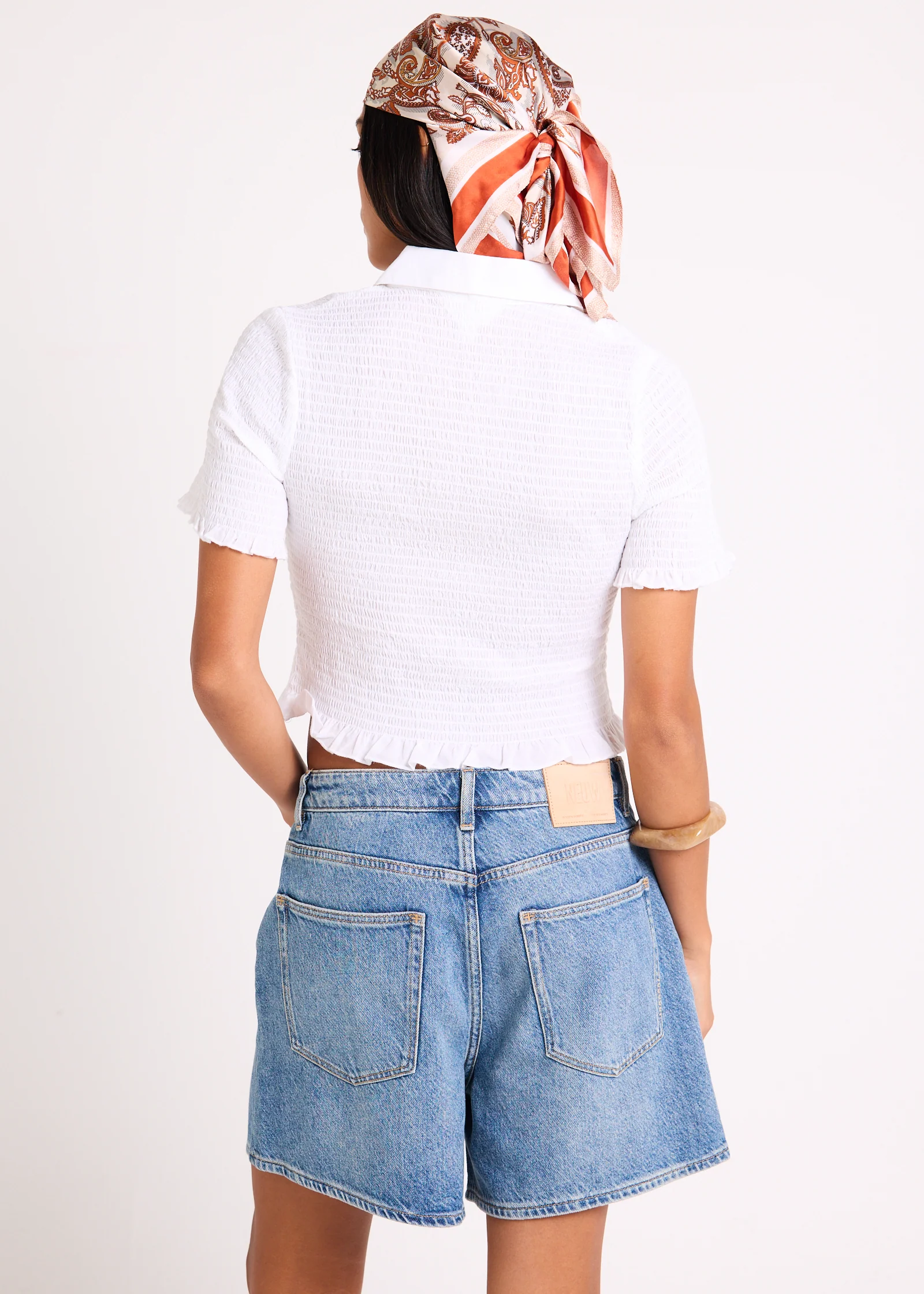 Giulia Shirred Short Sleeve Shirt - Image 4