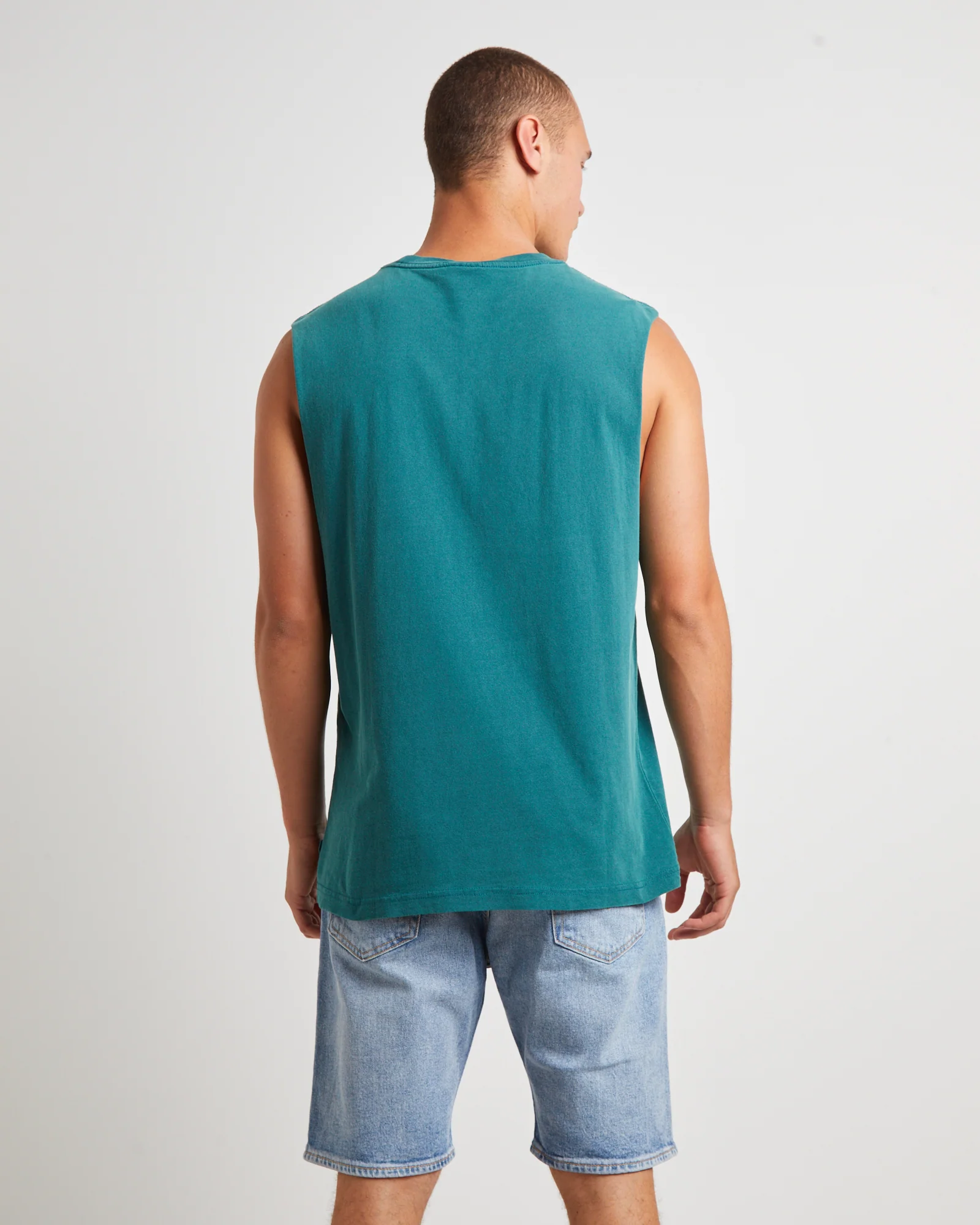 Gritter Muscle Tee in Forest Green - Image 2