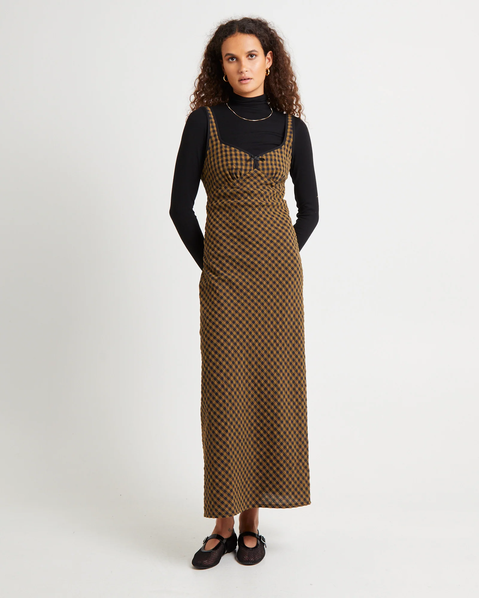 Grunge Plaid Midi Dress