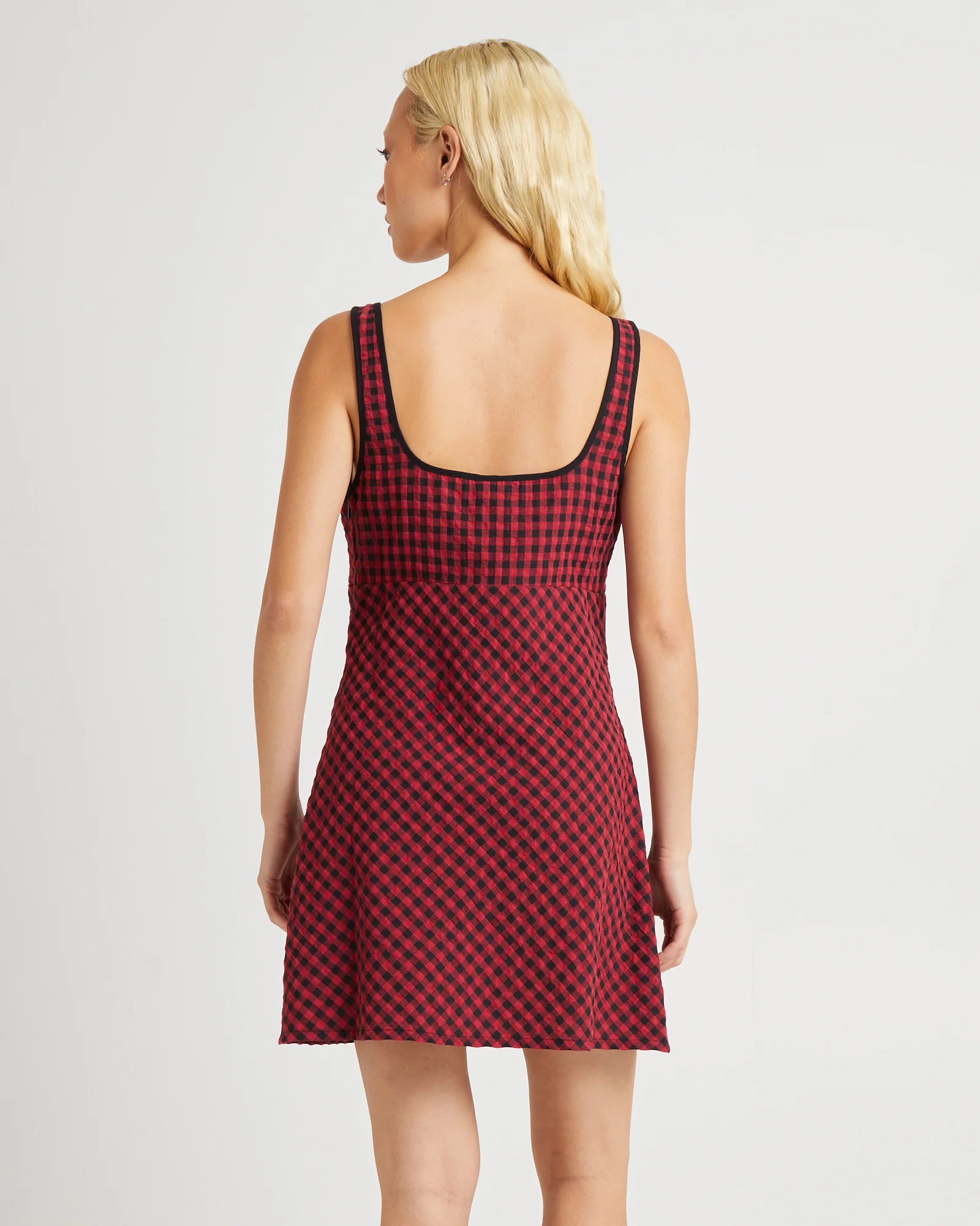 Grunge Plaid Mini Dress - Image 2