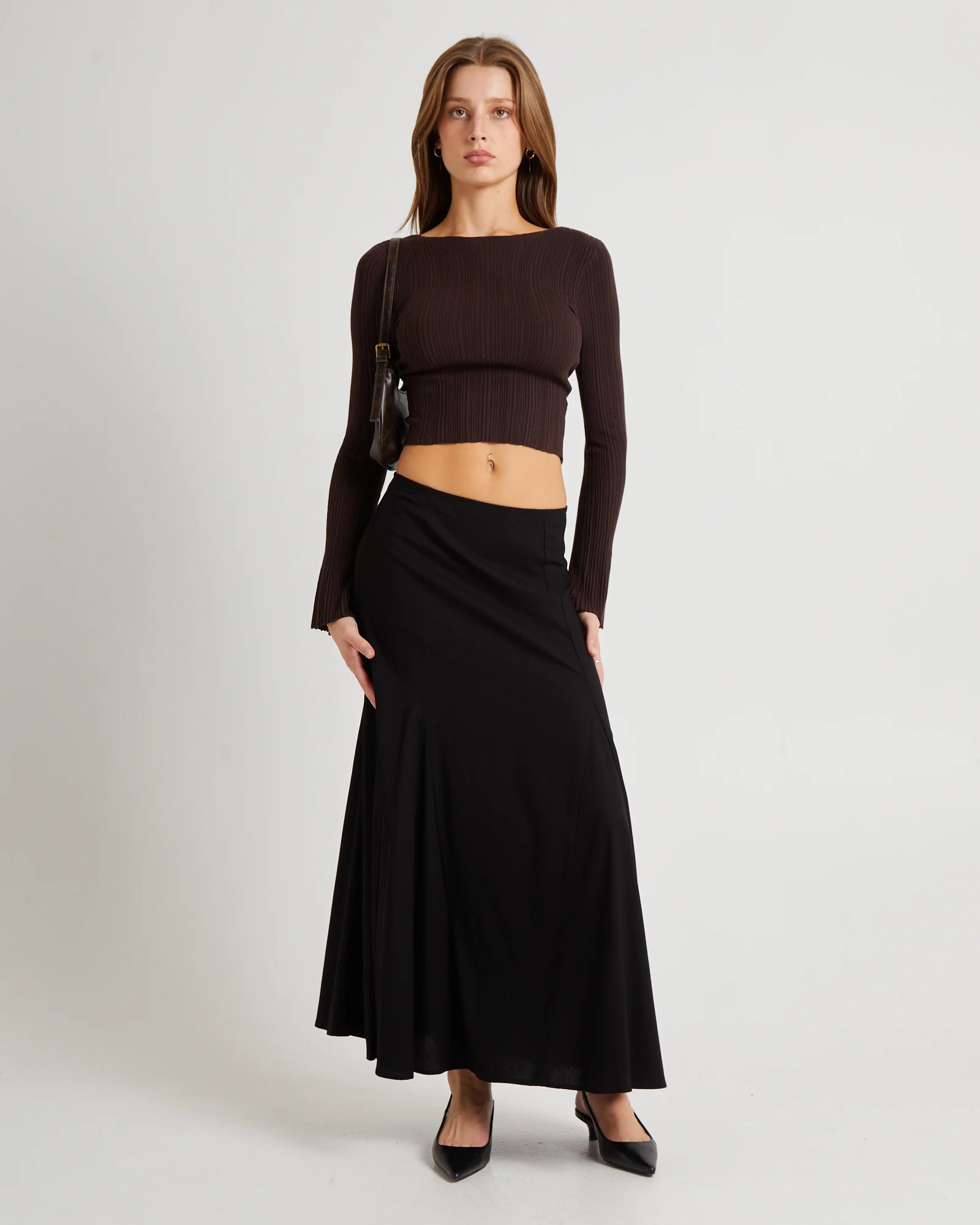 Hally Boat Neck Long Sleeve Knit Top