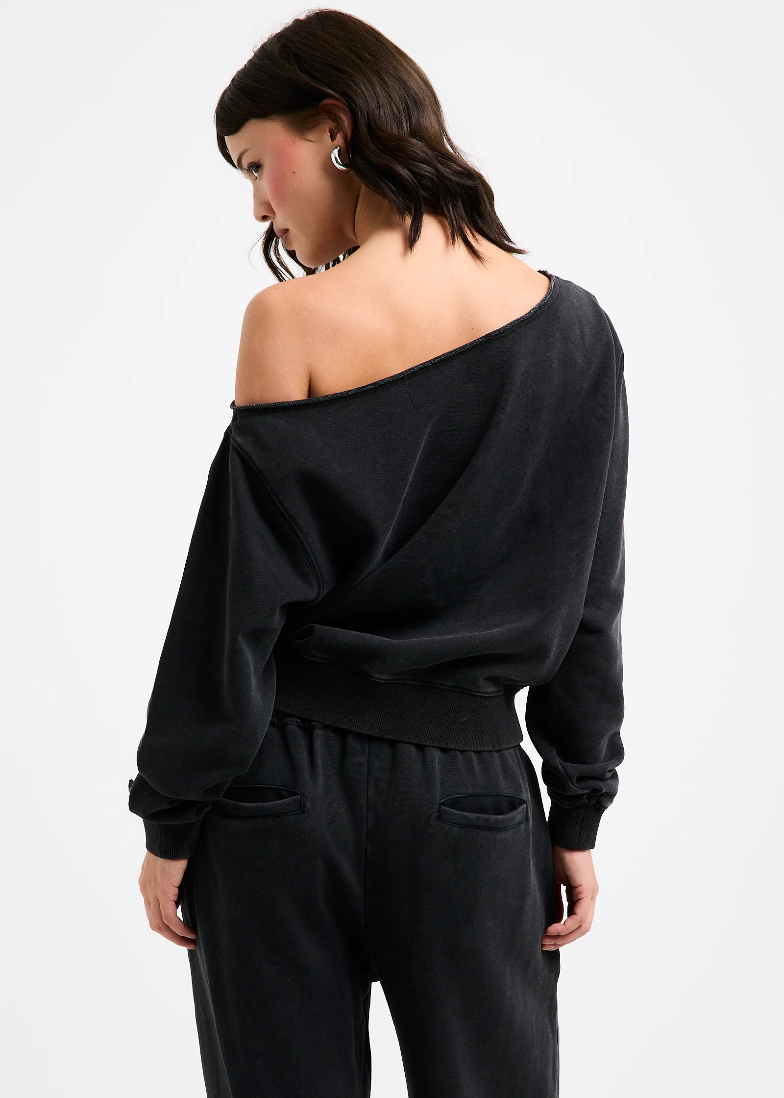 Hana Off Shoulder Fleece Jumper - Image 3